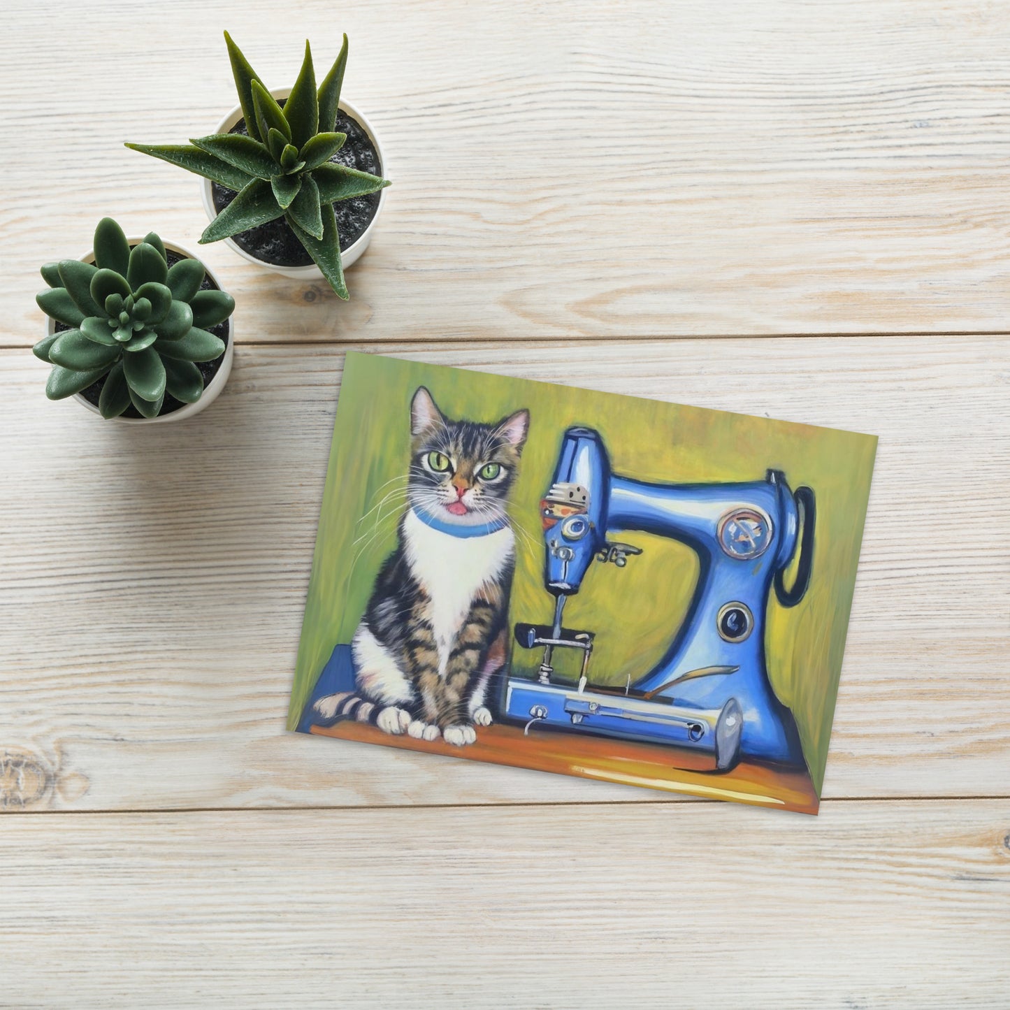 Sewing Cats Greeting card, birthday card for sewing enthusiast, teacher appreciation card, thank you card for cat loving friend