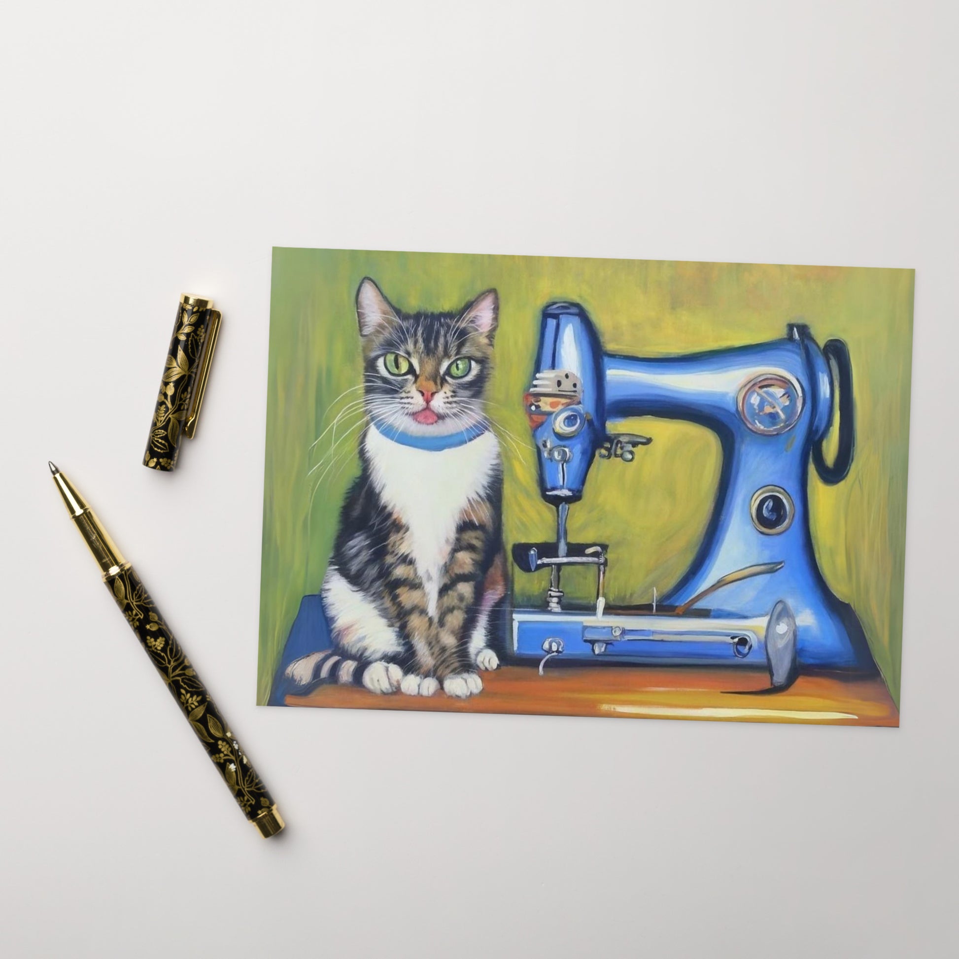 Sewing Cats Greeting card, birthday card for sewing enthusiast, teacher appreciation card, thank you card for cat loving friend