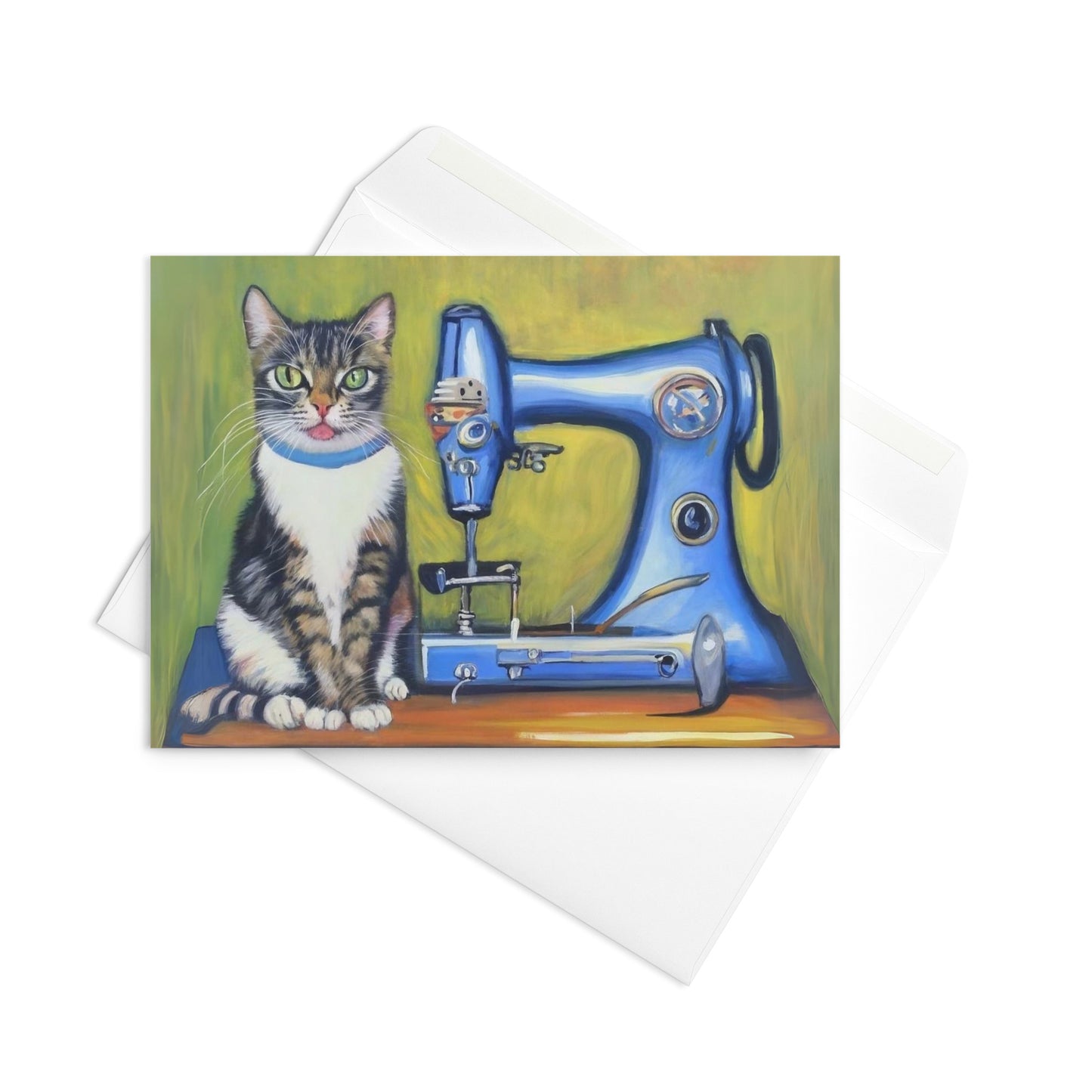 Sewing Cats Greeting card, birthday card for sewing enthusiast, teacher appreciation card, thank you card for cat loving friend