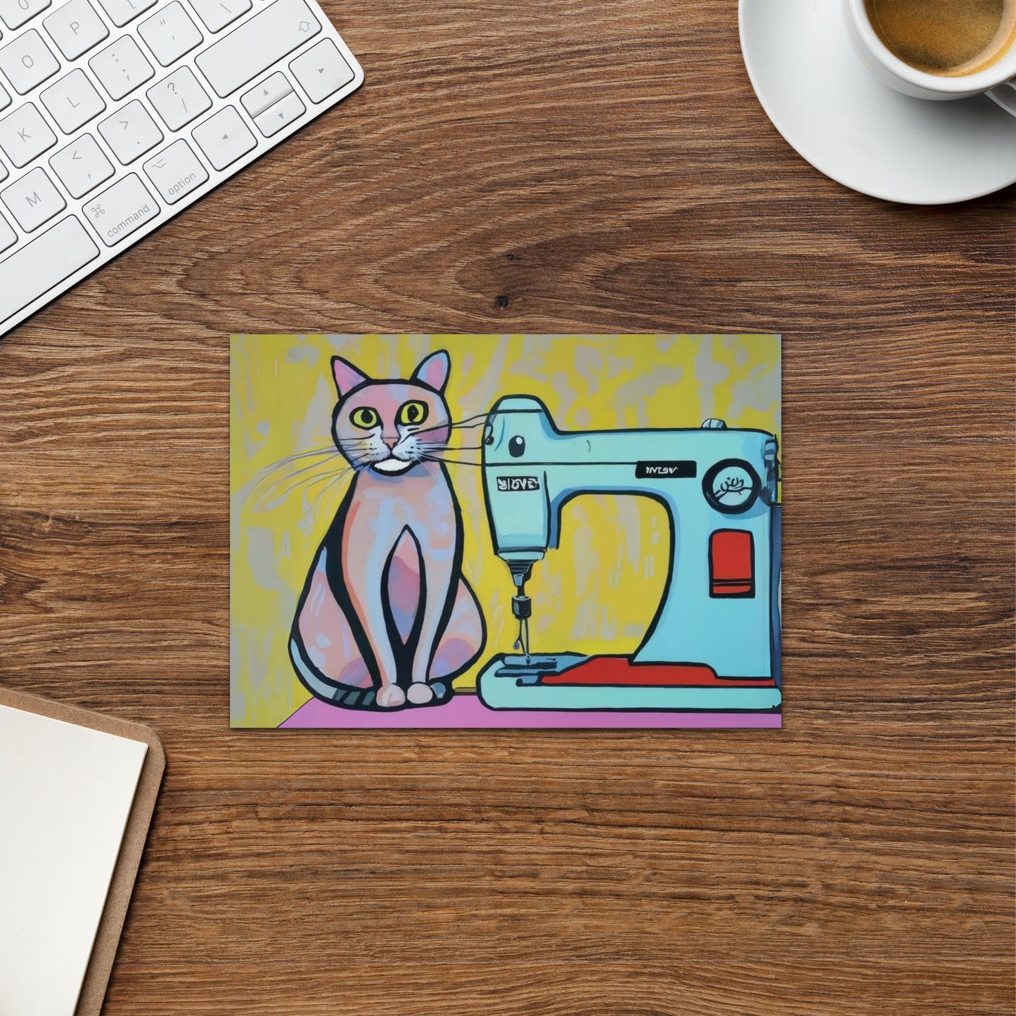 Sewing Cats Greeting card, birthday card for sewing enthusiast, teacher appreciation card, thank you card for cat loving friend