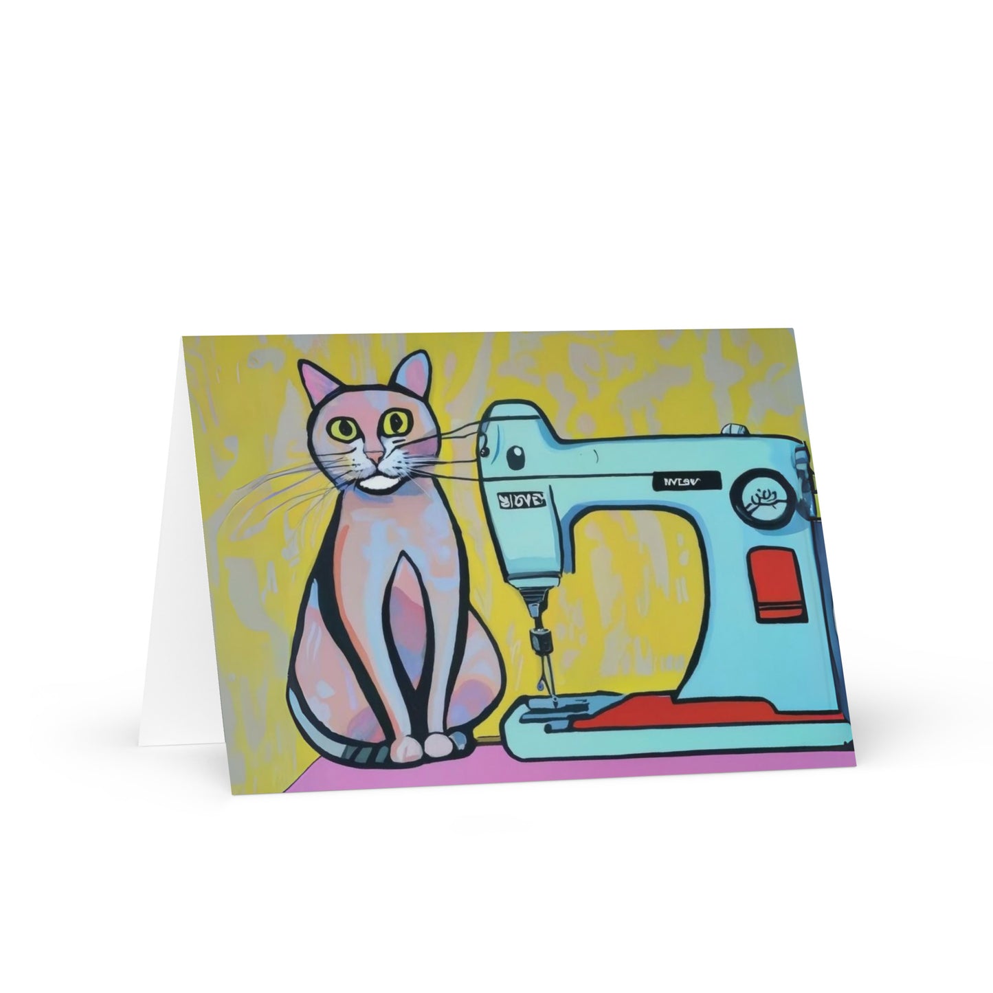 Sewing Cats Greeting card, birthday card for sewing enthusiast, teacher appreciation card, thank you card for cat loving friend