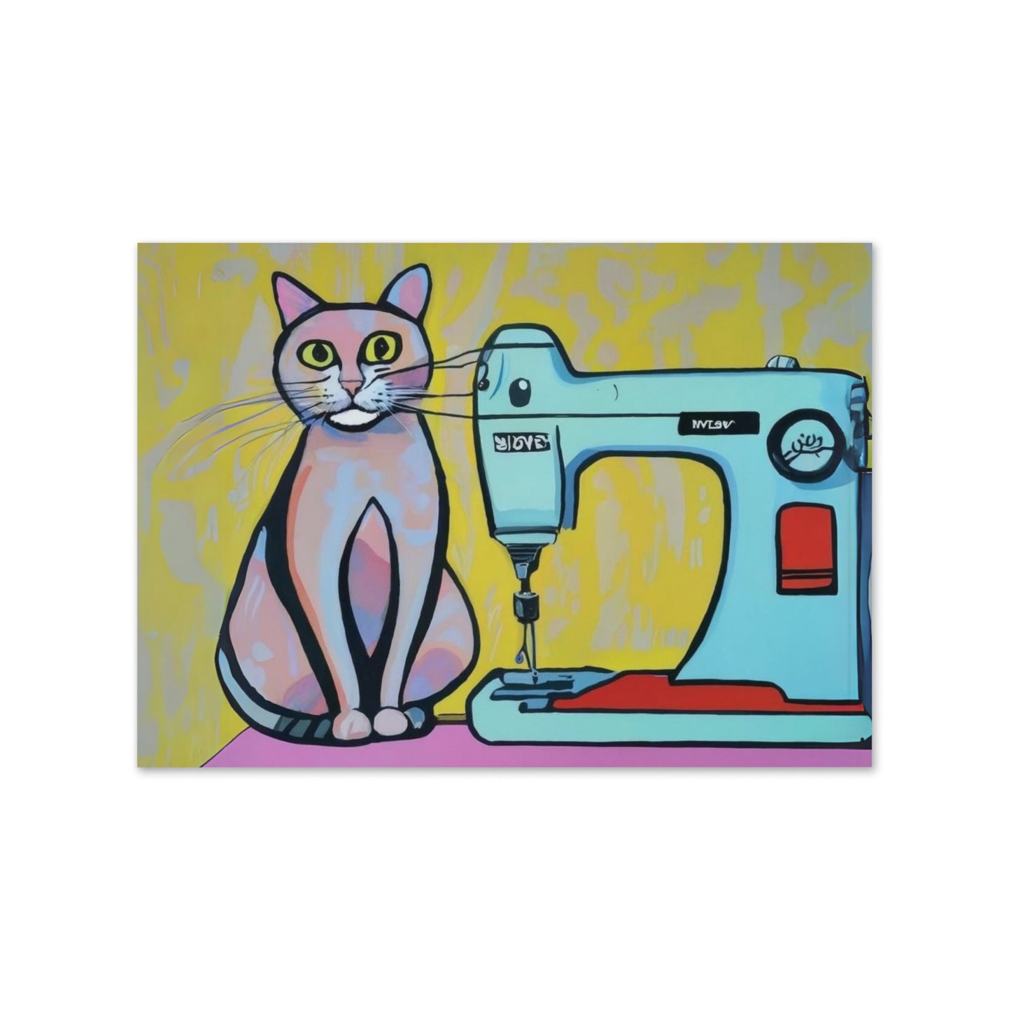 Sewing Cats Greeting card, birthday card for sewing enthusiast, teacher appreciation card, thank you card for cat loving friend