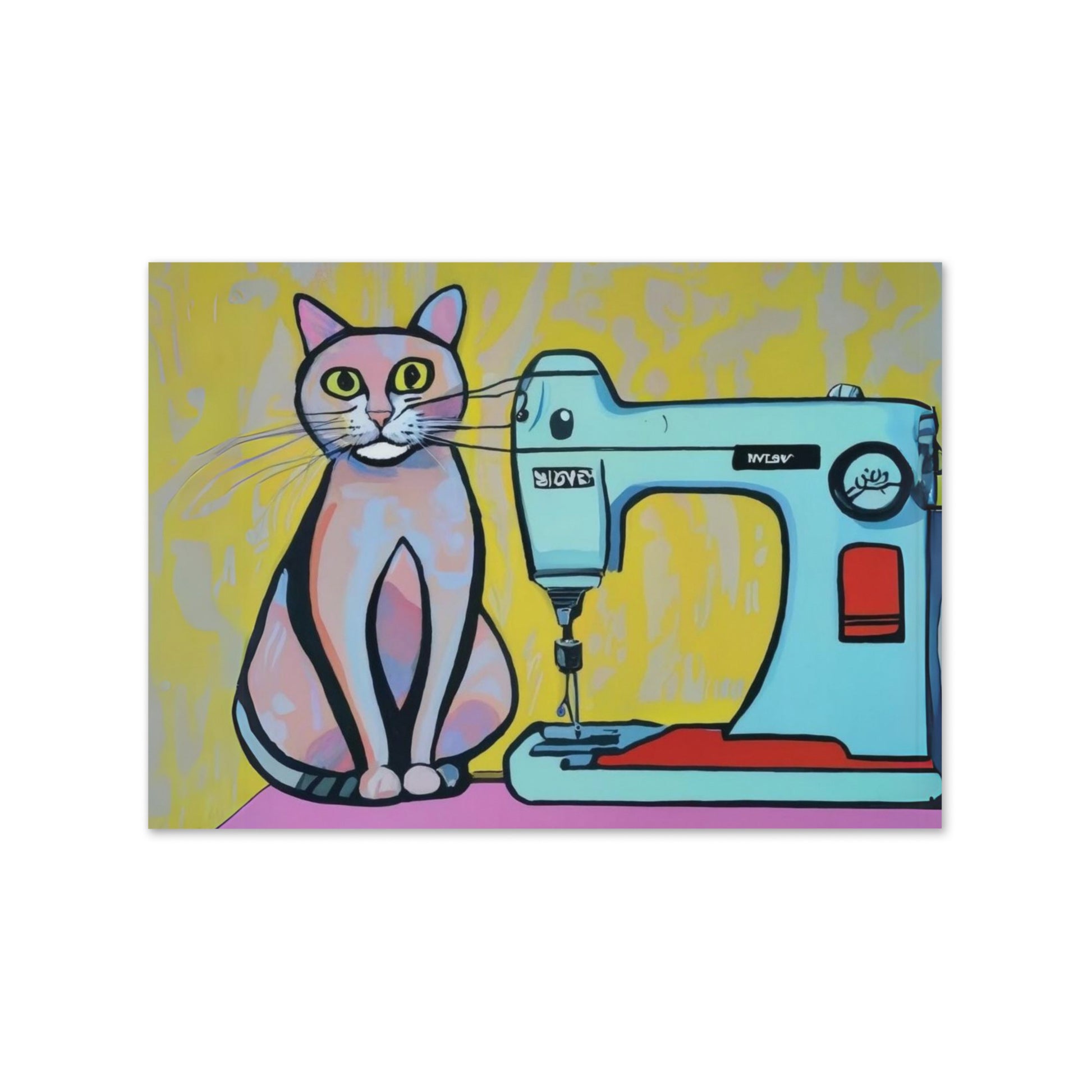 Sewing Cats Greeting card, birthday card for sewing enthusiast, teacher appreciation card, thank you card for cat loving friend