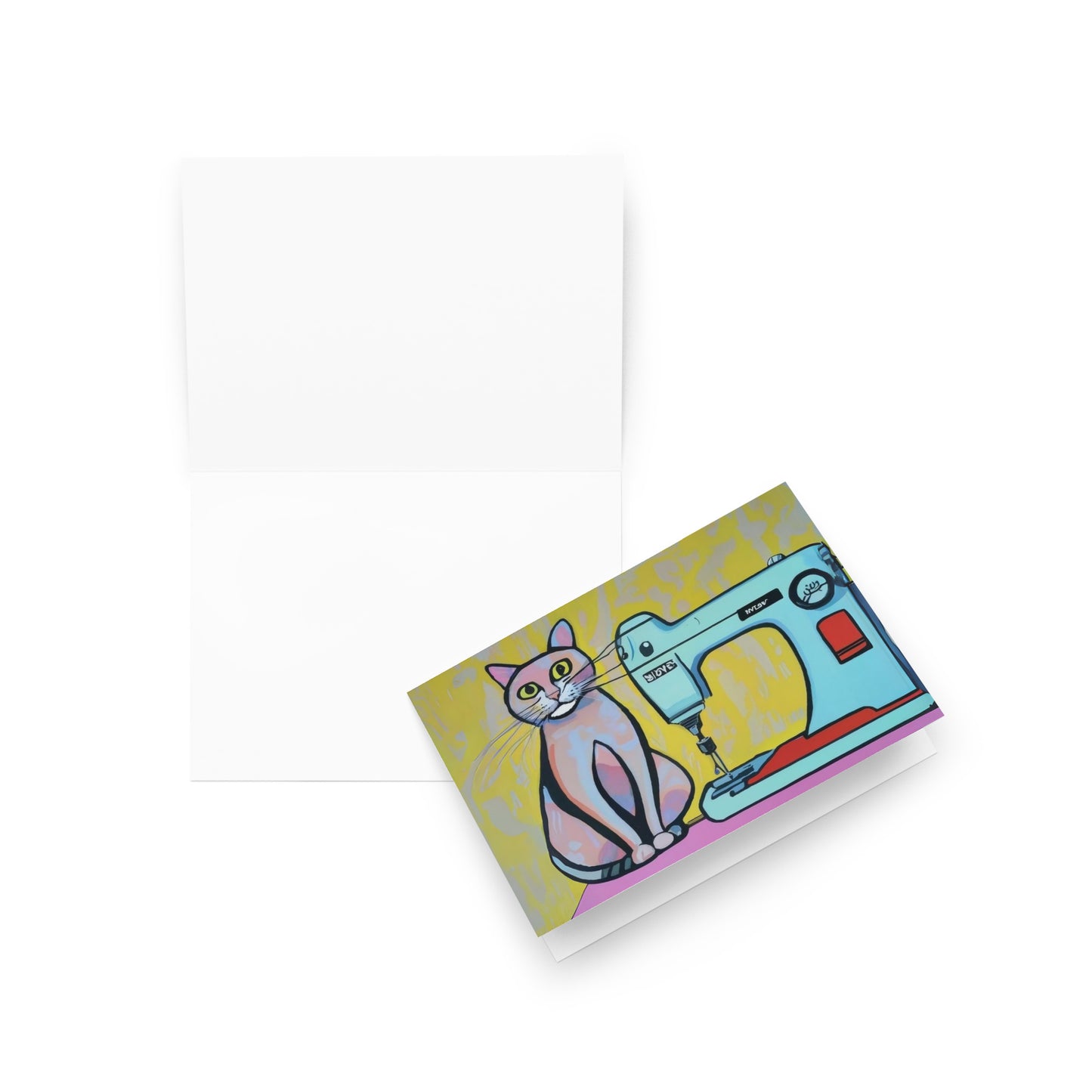 Sewing Cats Greeting card, birthday card for sewing enthusiast, teacher appreciation card, thank you card for cat loving friend