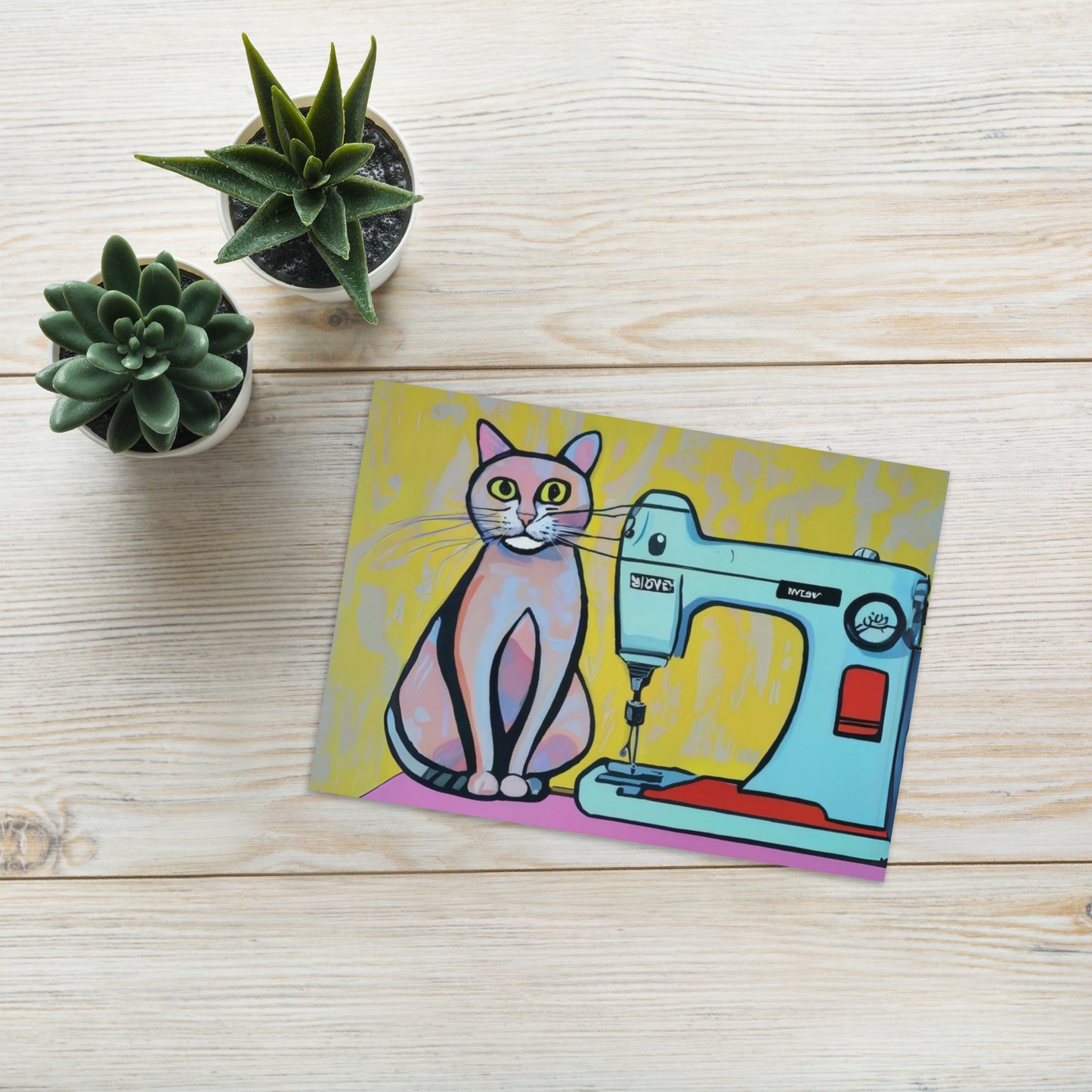 Sewing Cats Greeting card, birthday card for sewing enthusiast, teacher appreciation card, thank you card for cat loving friend