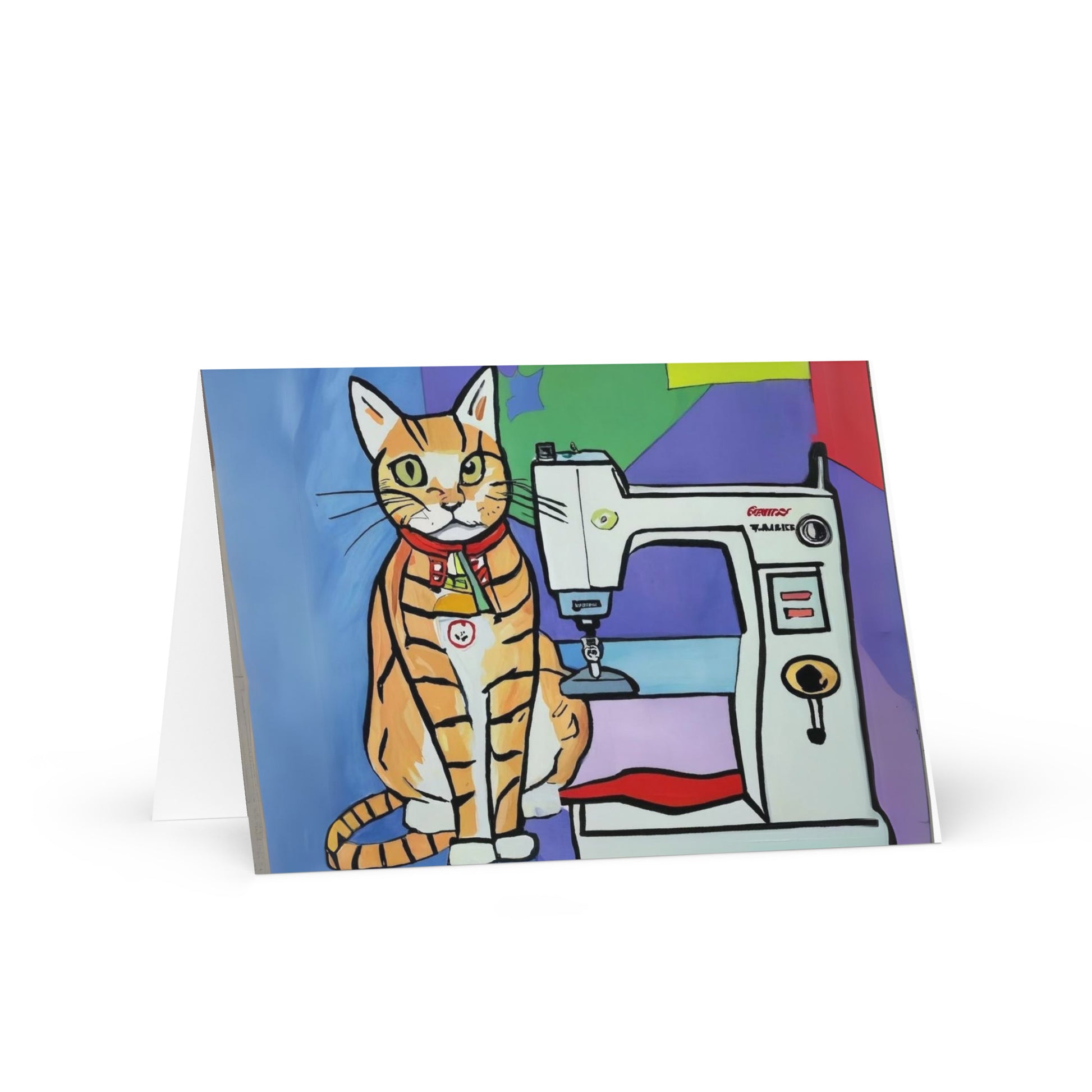 Sewing Cats Greeting card, birthday card for sewing enthusiast, teacher appreciation card, thank you card for cat loving friend