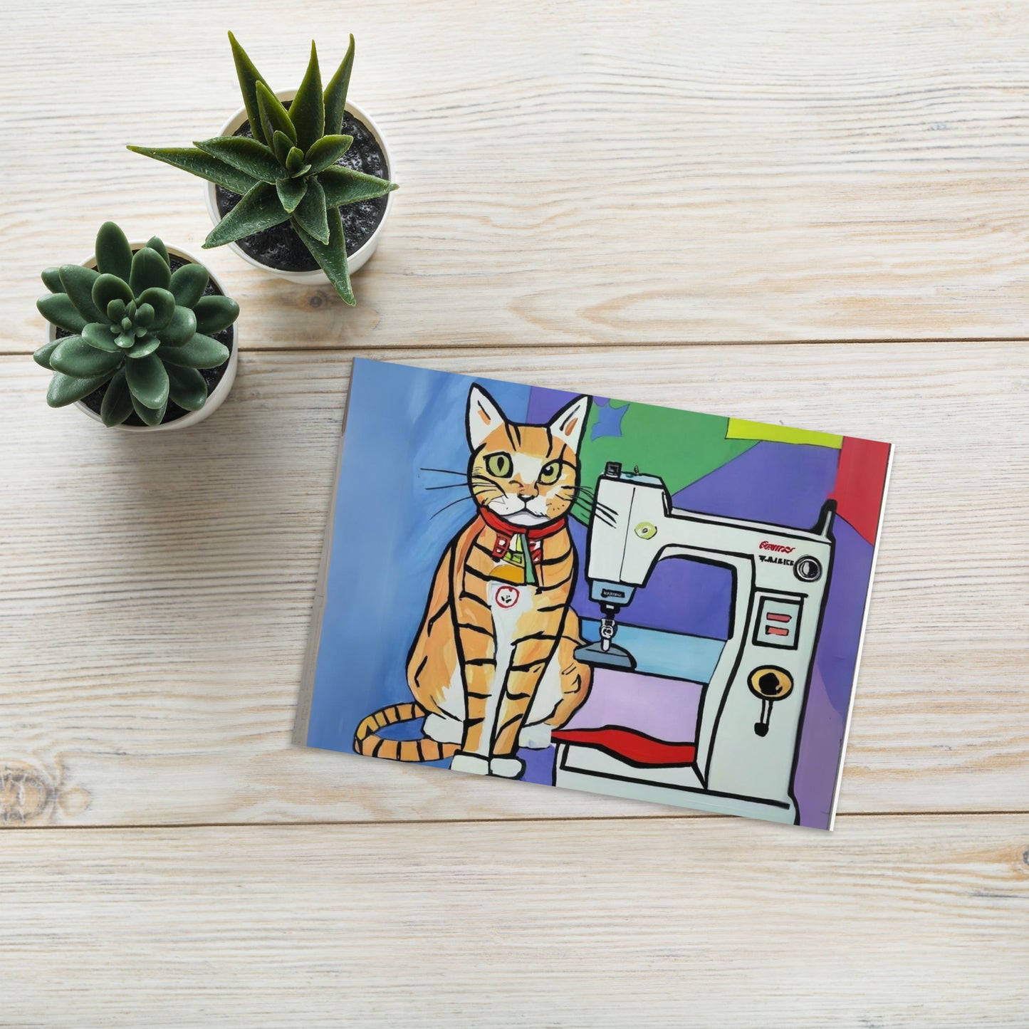 Sewing Cats Greeting card, birthday card for sewing enthusiast, teacher appreciation card, thank you card for cat loving friend