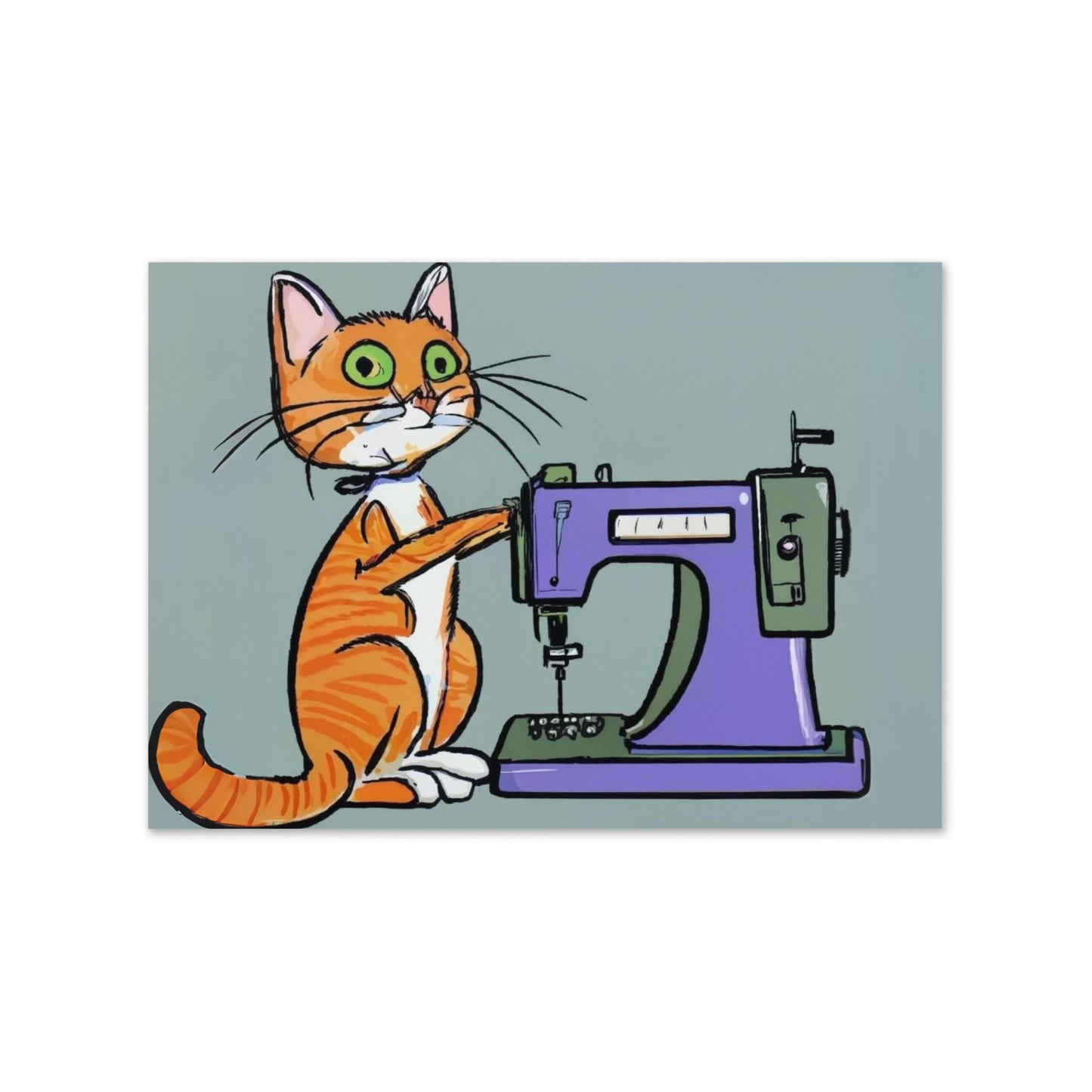 Sewing Cats Greeting card, birthday card for sewing enthusiast, teacher appreciation card, thank you card for cat loving friend