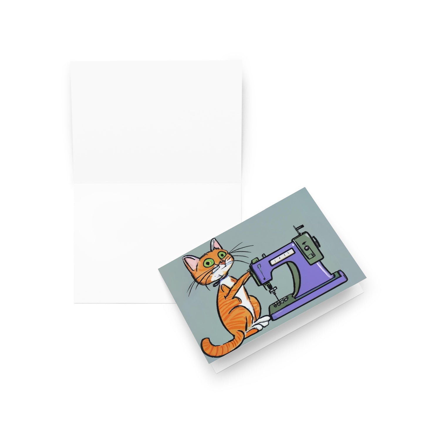 Sewing Cats Greeting card, birthday card for sewing enthusiast, teacher appreciation card, thank you card for cat loving friend