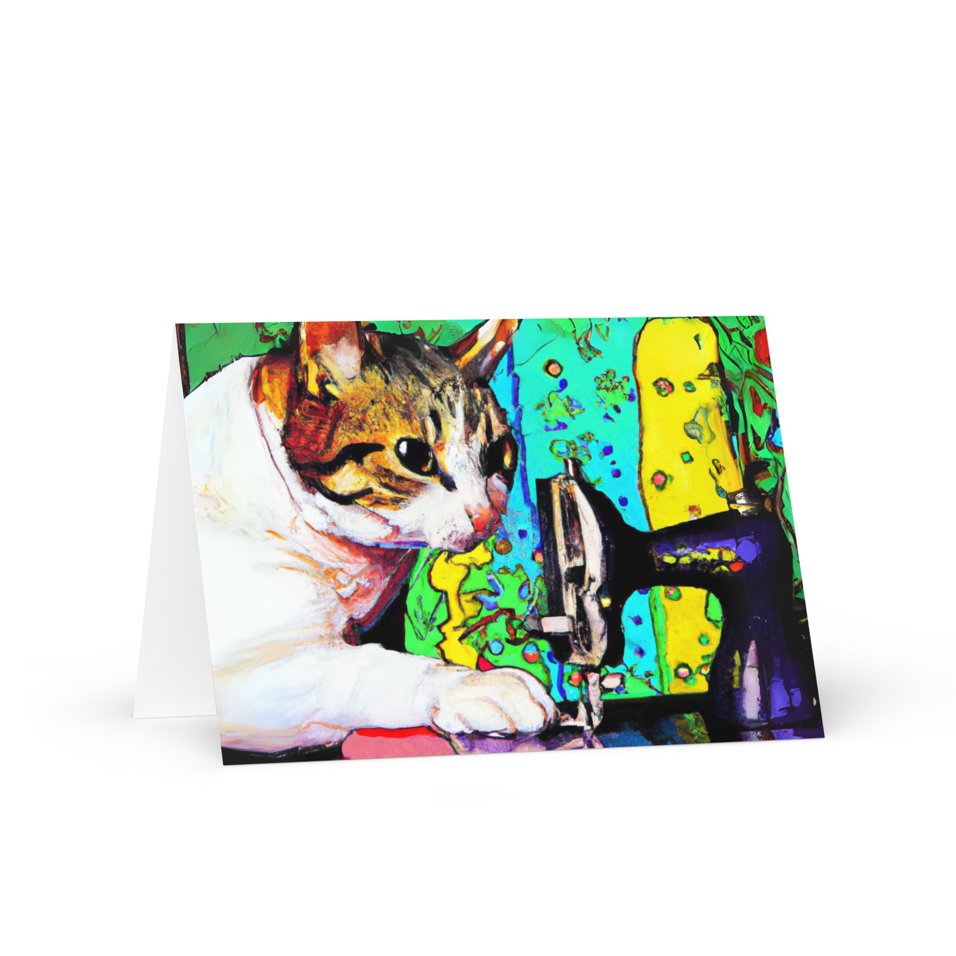 Sewing Cats 22 Greeting card, birthday card for sewing enthusiast, teacher appreciation card, thank you card for cat loving friend