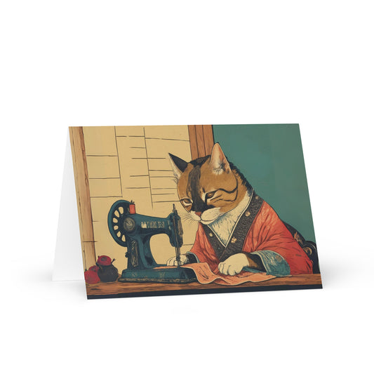 Tailor Cat Greeting Card