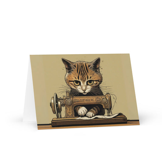 Sewing Cat C2 Greeting Card