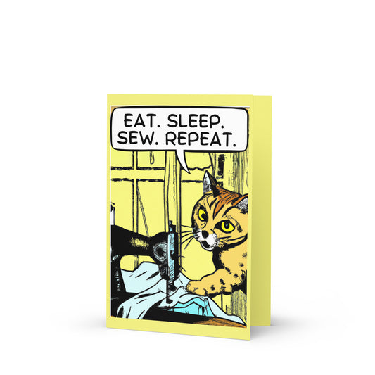 Eat. Sleep. Sew. Repeat. Greeting Card