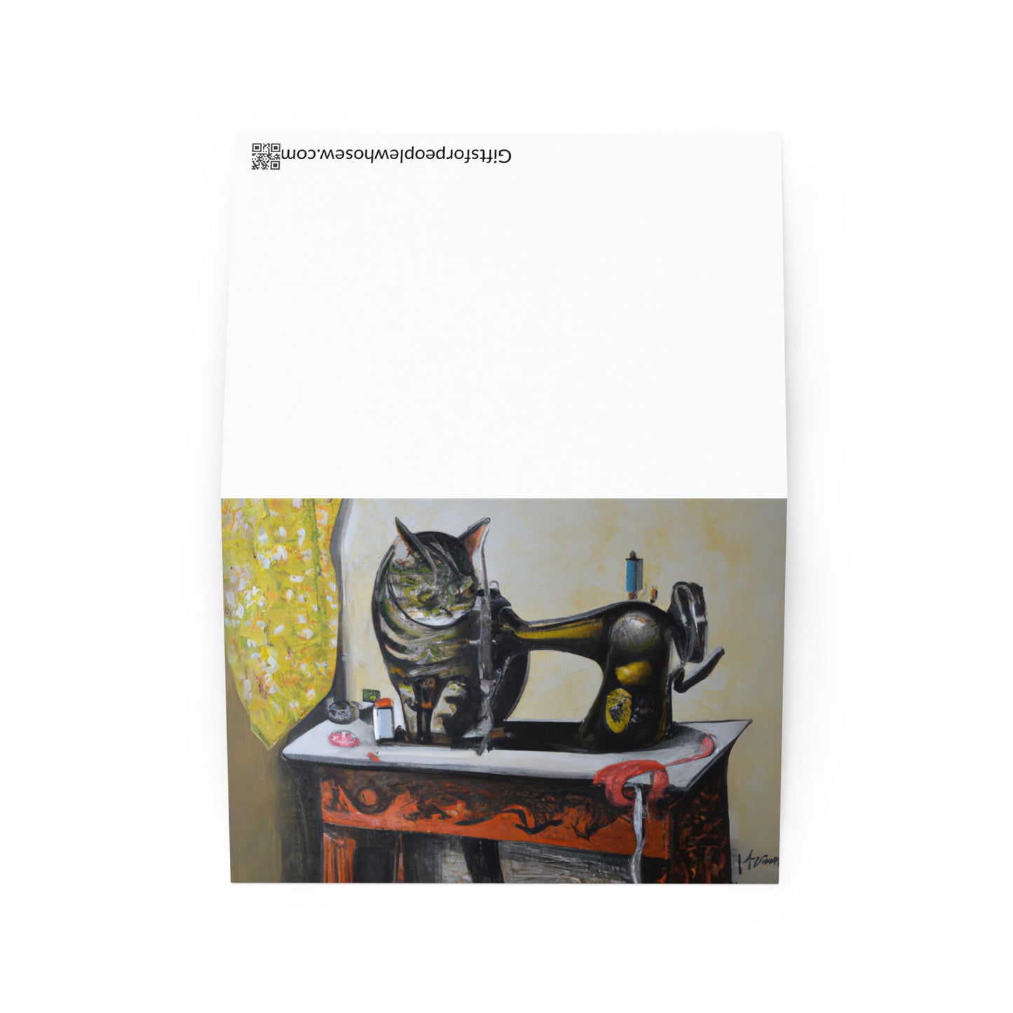 Sewing Cats Greeting card, birthday card for sewing enthusiast, teacher appreciation card, thank you card for cat loving friend