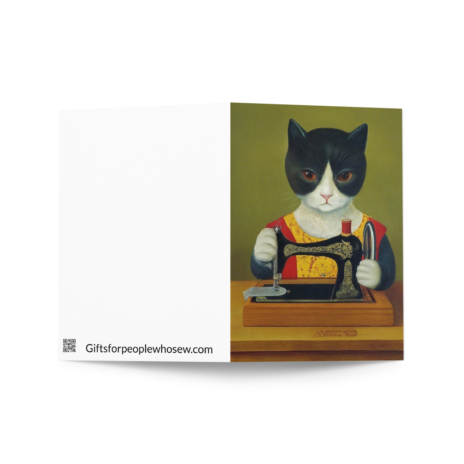 Sewing Cats Greeting card, birthday card for sewing enthusiast, teacher appreciation card, thank you card for cat loving friend