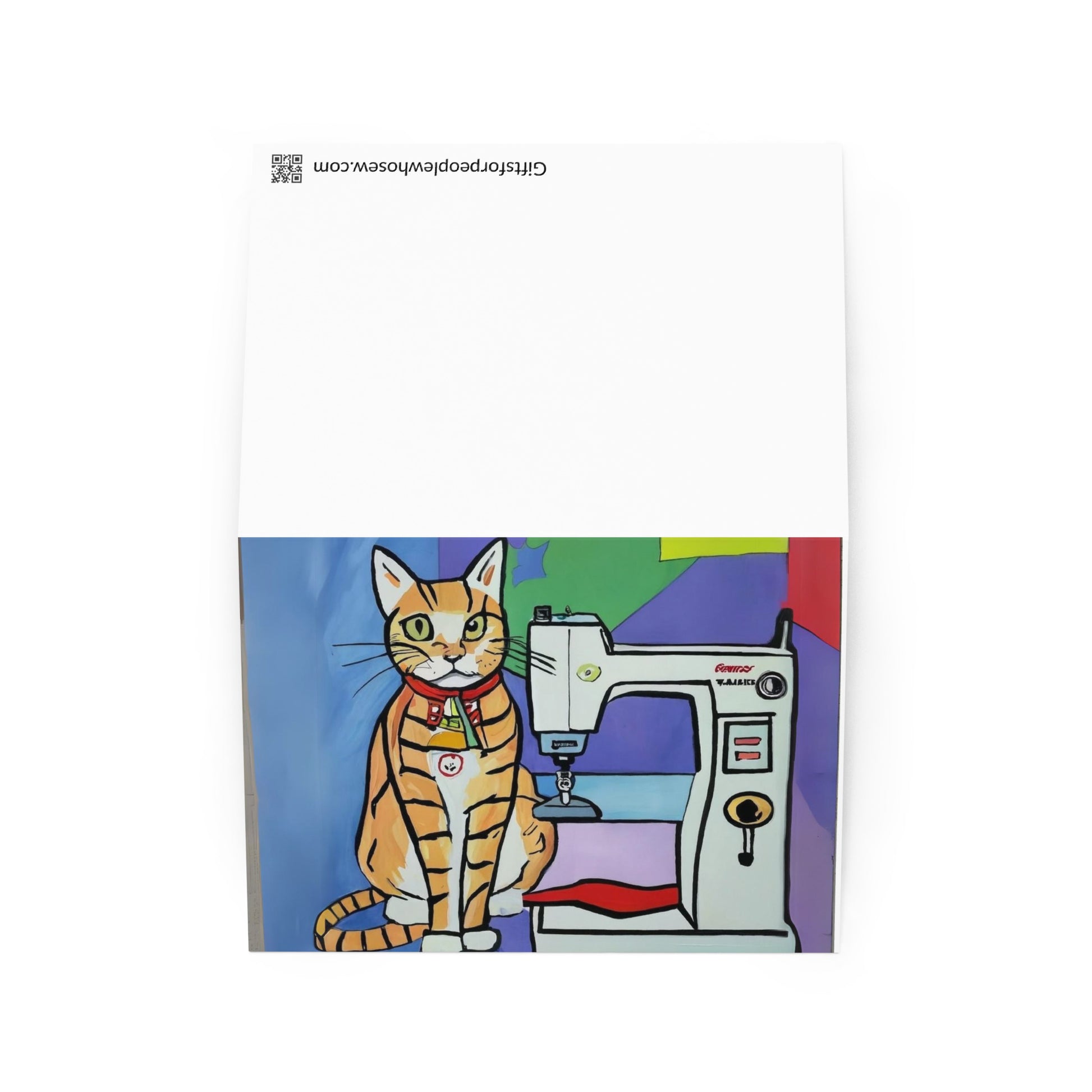 Sewing Cats Greeting card, birthday card for sewing enthusiast, teacher appreciation card, thank you card for cat loving friend