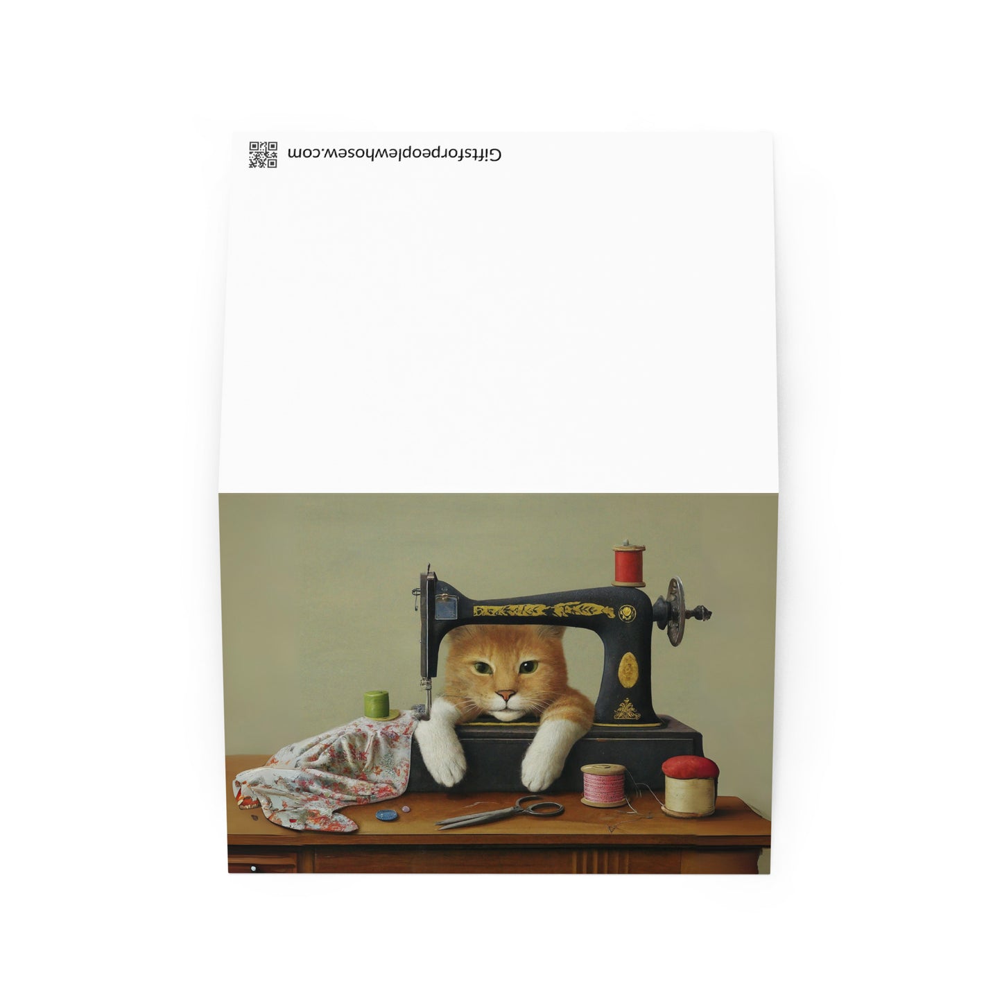 Sewing Cat 28 Greeting Card