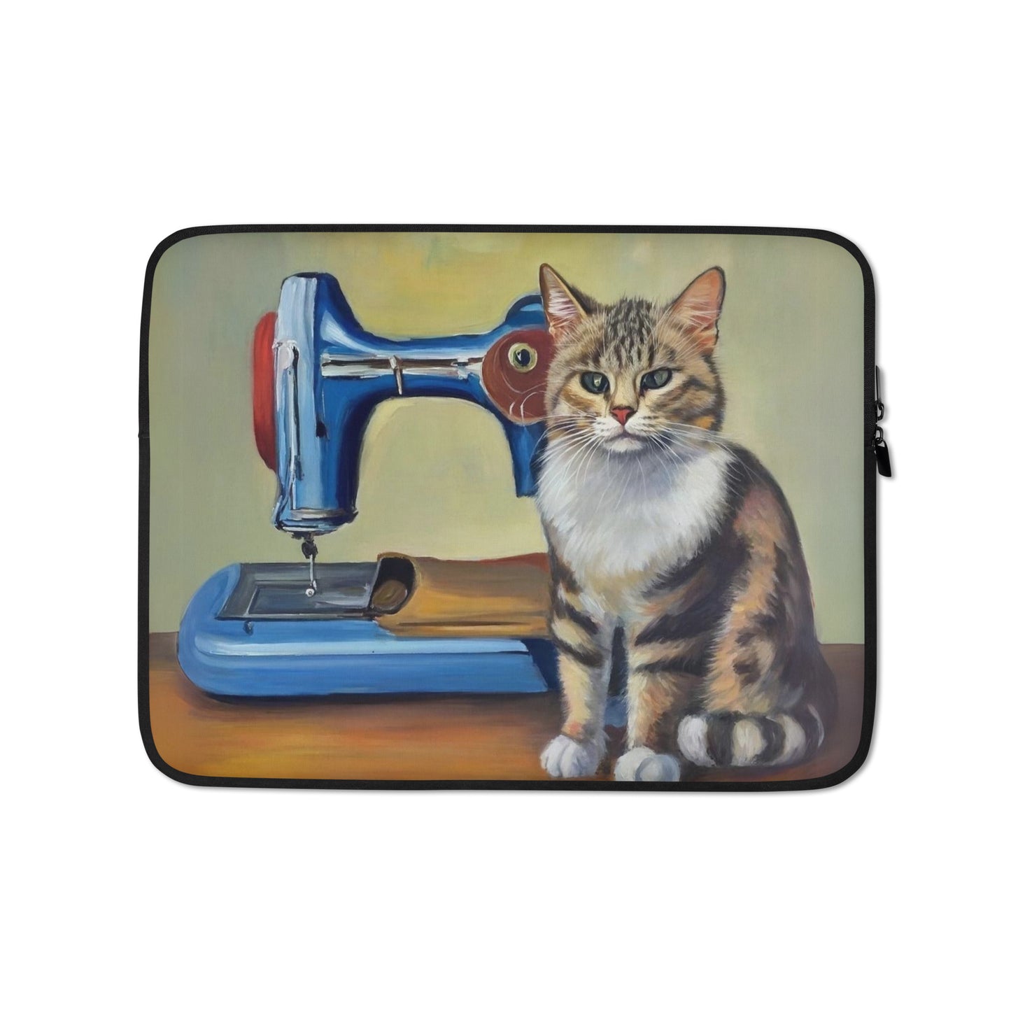 Laptop Sleeve with "Sewing Cat" design - The Perfect Gift for People who Love to Sew