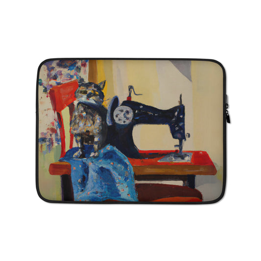 Sewing Cat 2 Laptop Sleeve