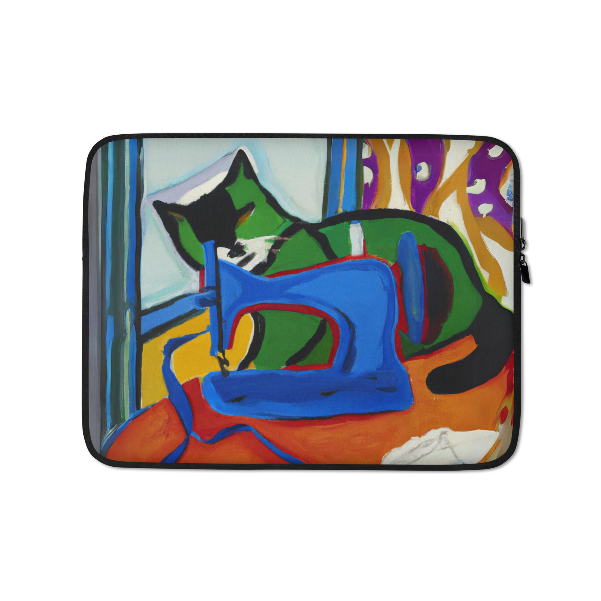 Laptop Sleeve with "Sewing Cat" design - The Perfect Gift for People who Love to Sew