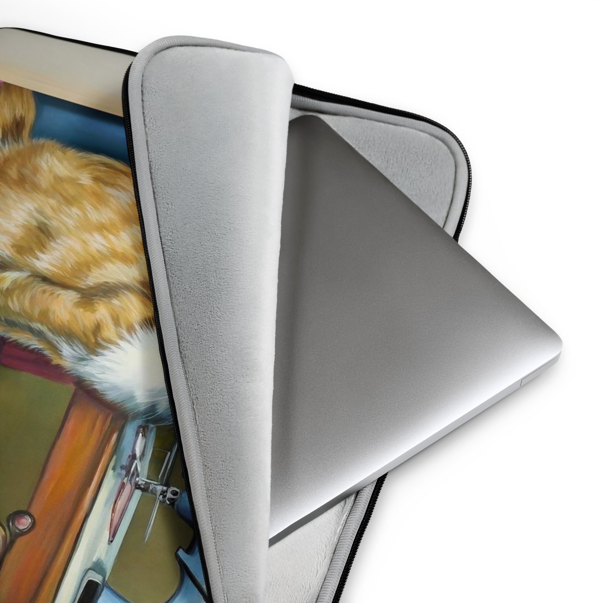 Laptop Sleeve with "Sewing Cat" design - The Perfect Gift for People who Love to Sew