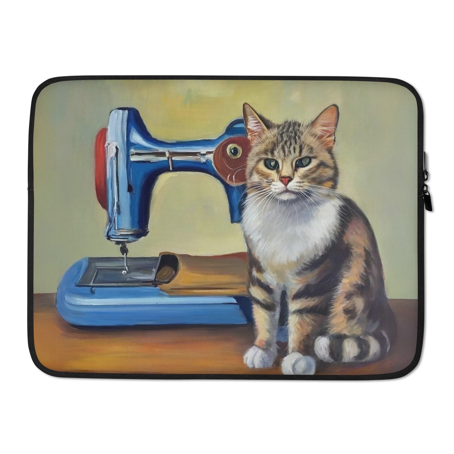 Laptop Sleeve with "Sewing Cat" design - The Perfect Gift for People who Love to Sew