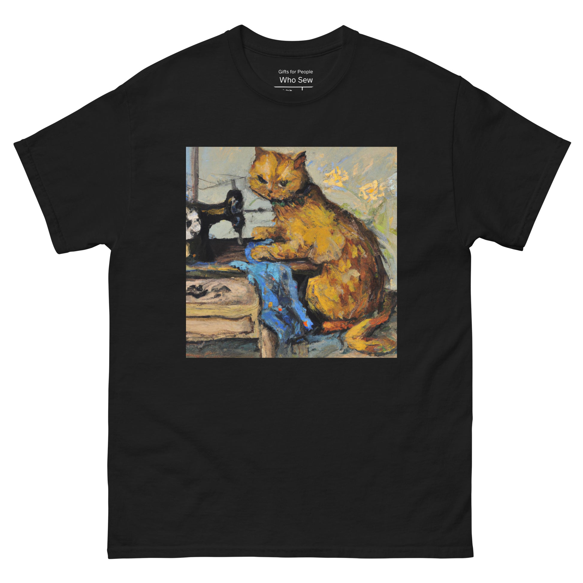 Men's T-shirt with "Sewing Cat" design – The Perfect Gift for People who Love to Sew