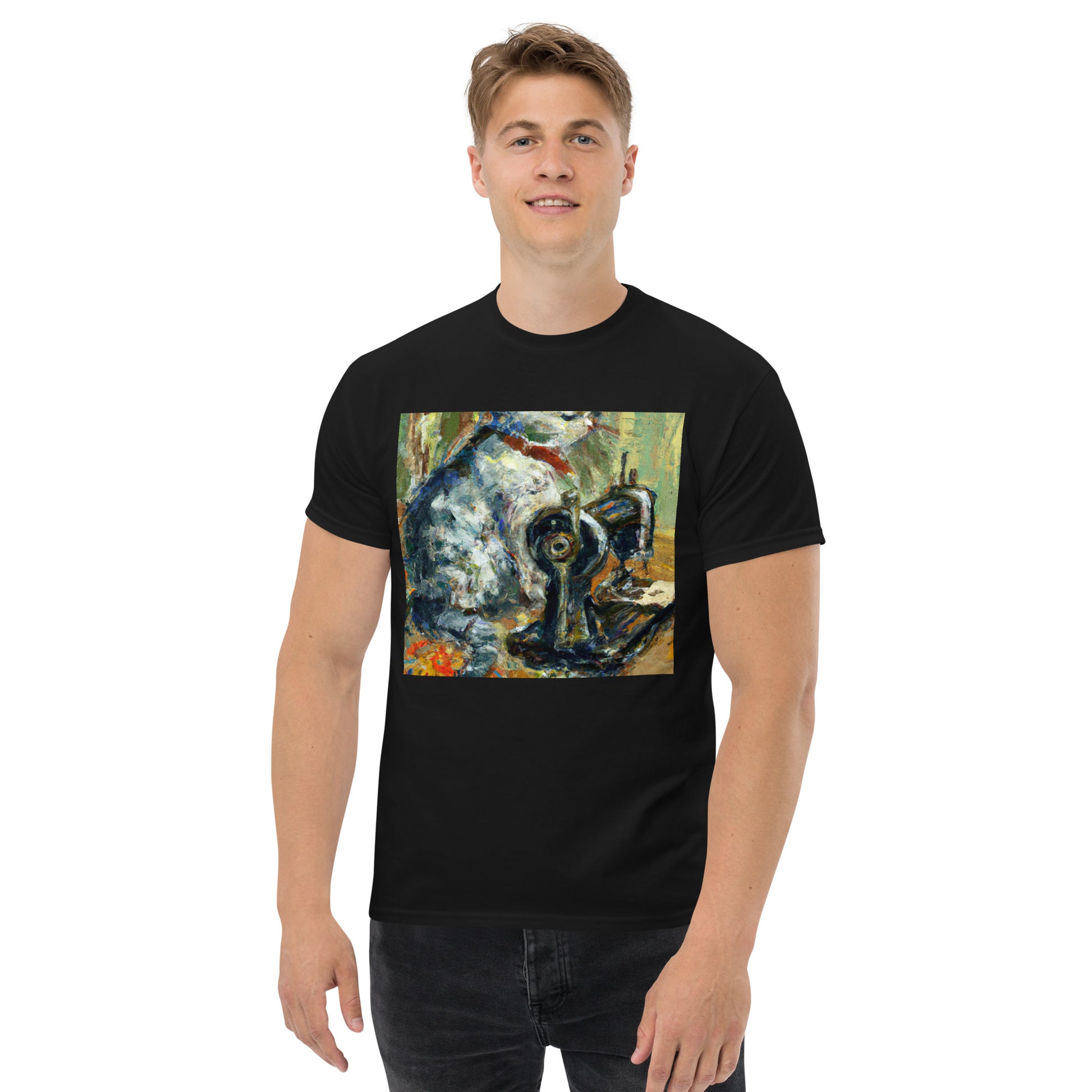 Men's T-shirt with "Sewing Cat" design – The Perfect Gift for People who Love to Sew