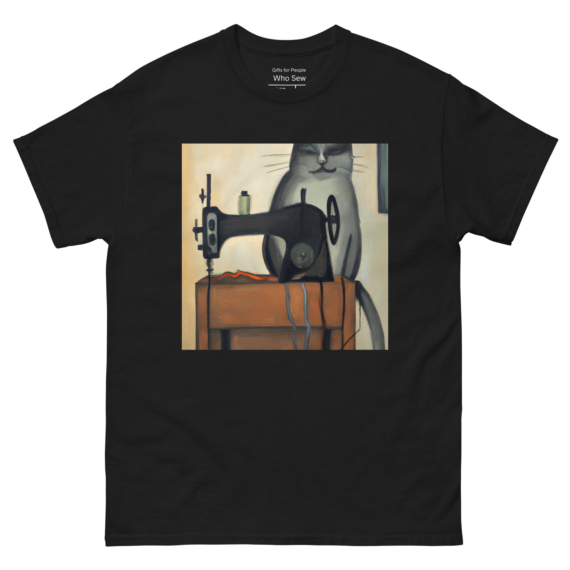 Men's T-shirt with "Sewing Cat" design – The Perfect Gift for People who Love to Sew