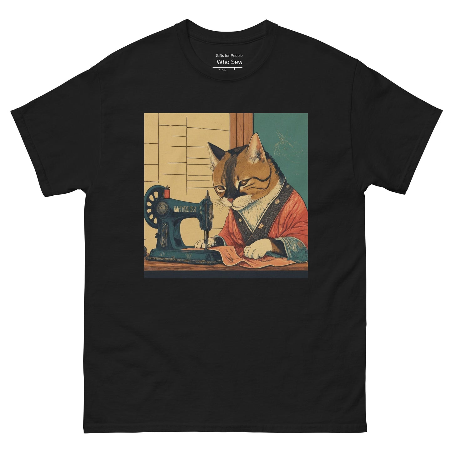 Men's T-shirt with "Sewing Cat" design – The Perfect Gift for People who Love to Sew