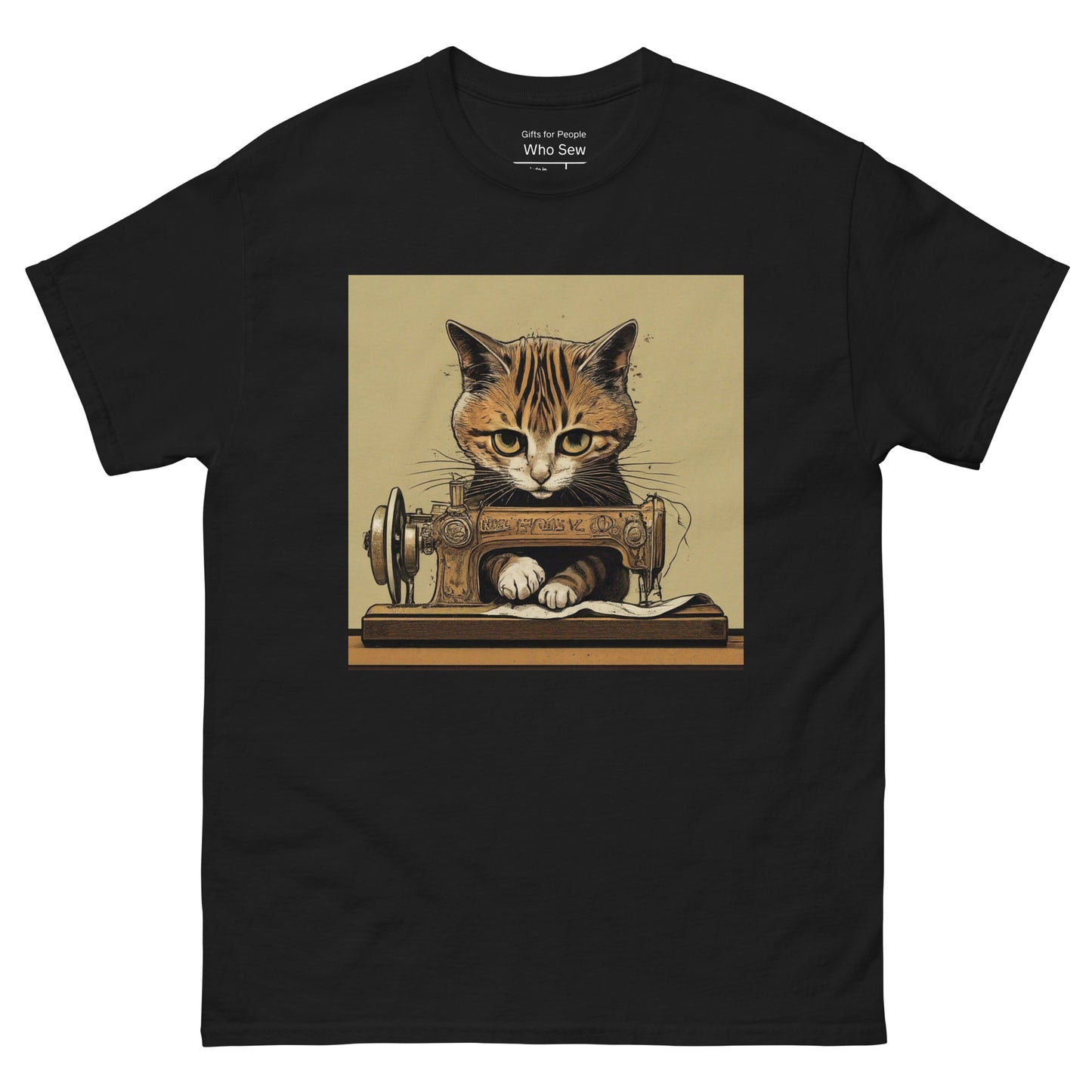 Men's T-shirt with "Sewing Cat" design – The Perfect Gift for People who Love to Sew