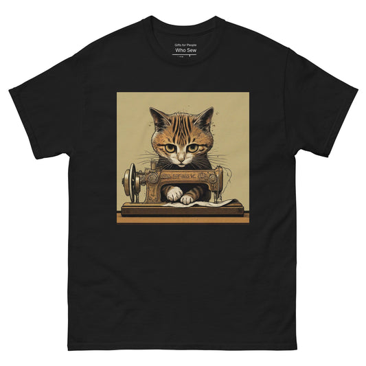 Men's T-shirt with "Sewing Cat" design – The Perfect Gift for People who Love to Sew