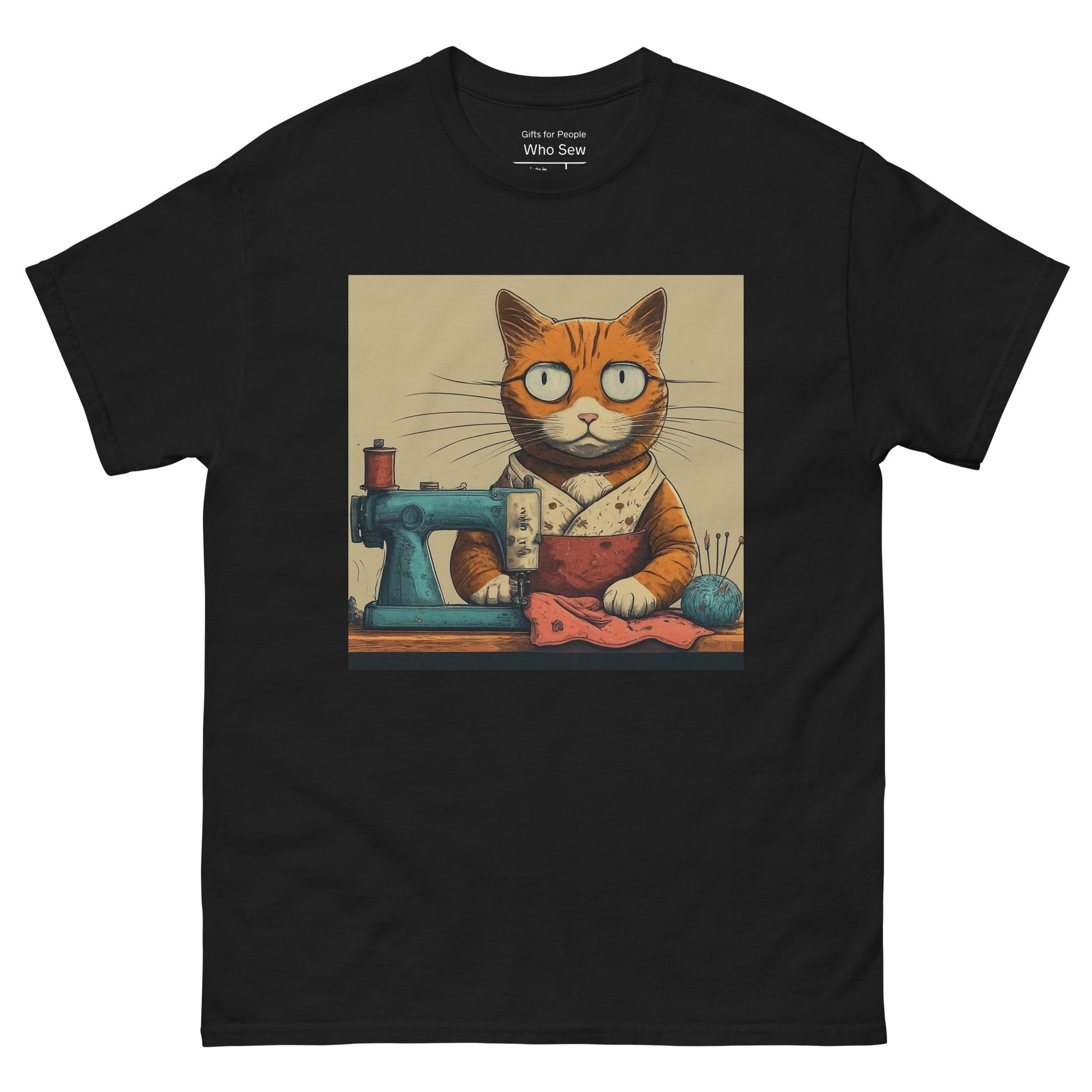 Men's T-shirt with "Sewing Cat" design – The Perfect Gift for People who Love to Sew