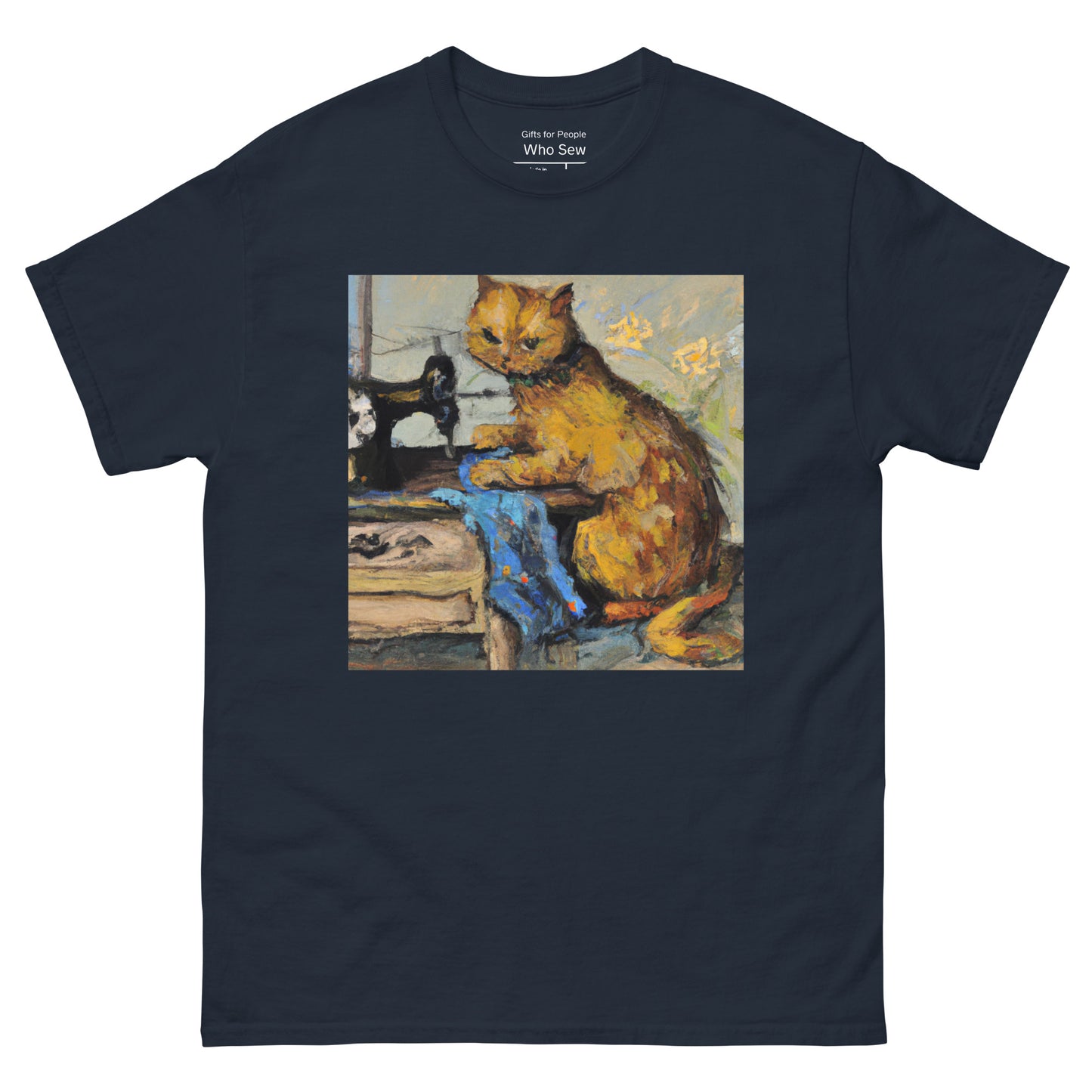 Men's T-shirt with "Sewing Cat" design – The Perfect Gift for People who Love to Sew