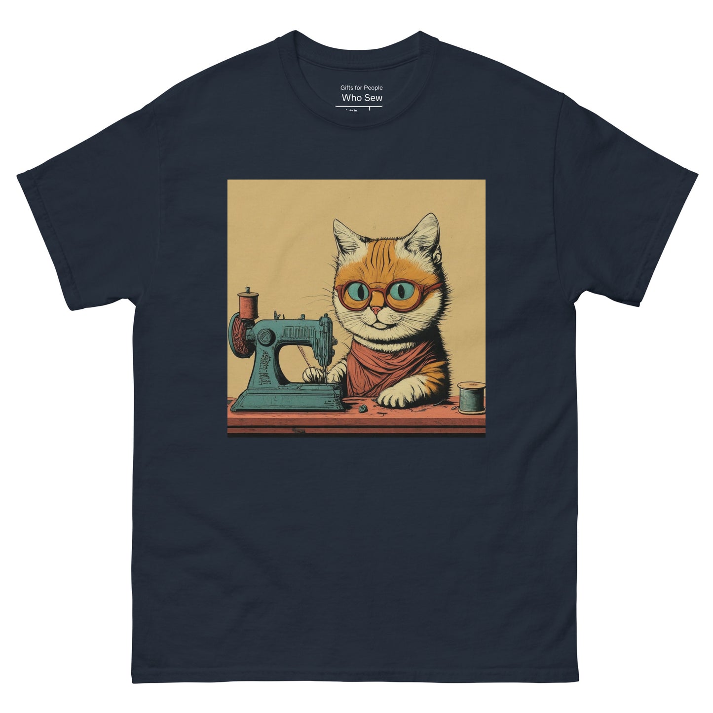 Men's T-shirt with "Sewing Cat" design – The Perfect Gift for People who Love to Sew