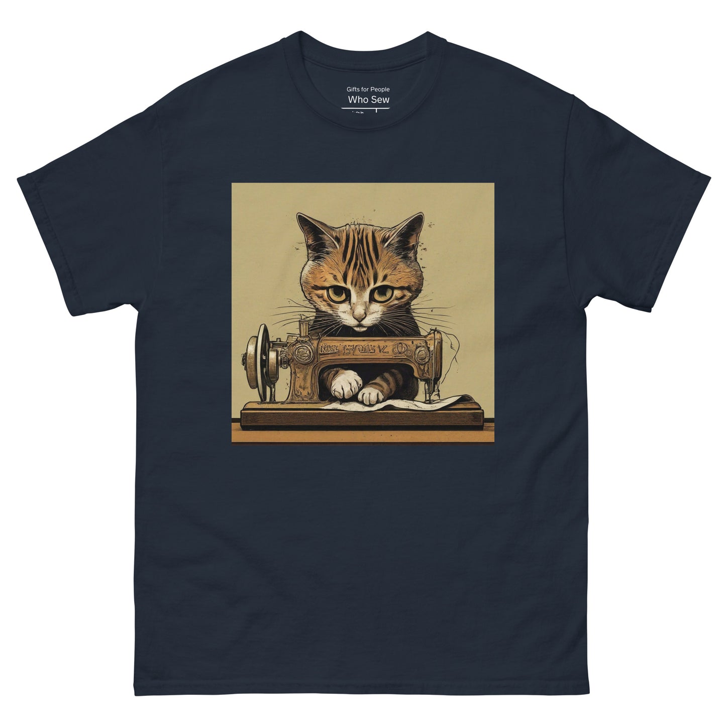 Men's T-shirt with "Sewing Cat" design – The Perfect Gift for People who Love to Sew