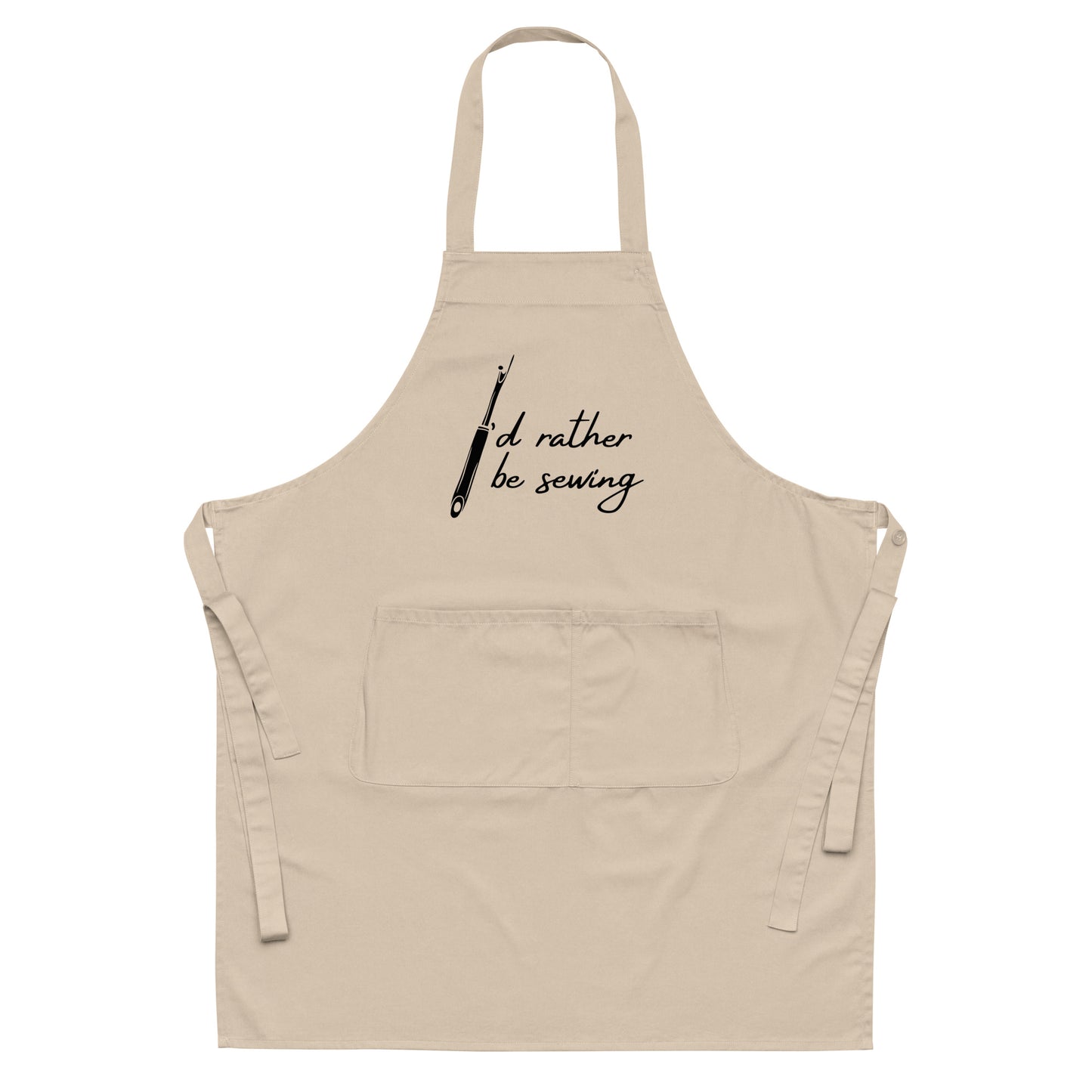 Rope Graphic Apron with "I'd rather be sewing" design, the perfect gift for people who sew