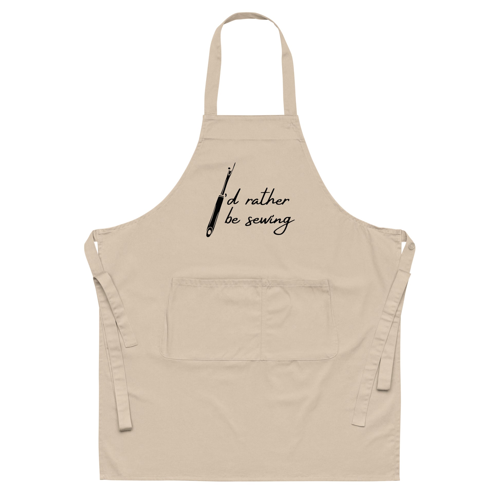 Rope Graphic Apron with "I'd rather be sewing" design, the perfect gift for people who sew