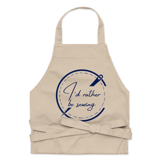 100% Organic Cotton Apron with 'I'd Rather be Sewing' Print