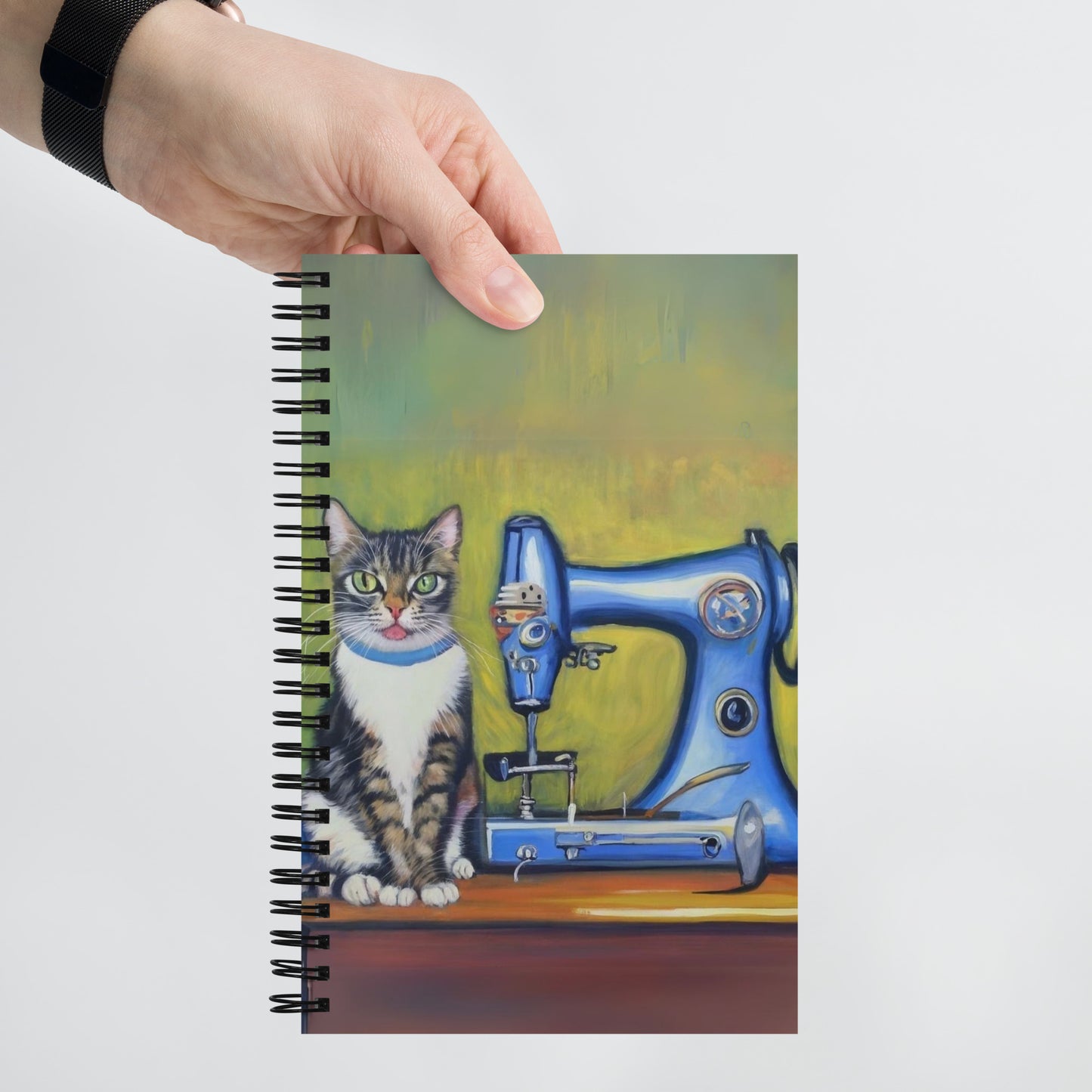 Spiral Notebook with "Sewing Cats" design – The Perfect Gift for People who Love to SewSpiral Notebook with "Sewing Cats" design – The Perfect Gift for People who Love to Sew