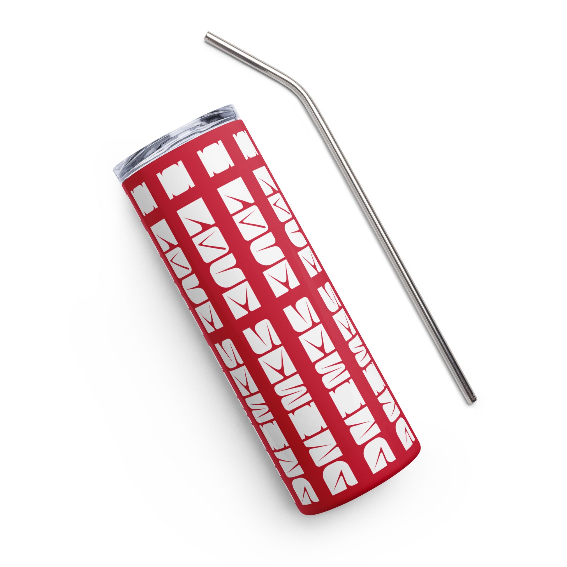 Red Tumbler  with "I love sewing" design, the perfect gift for people who sew