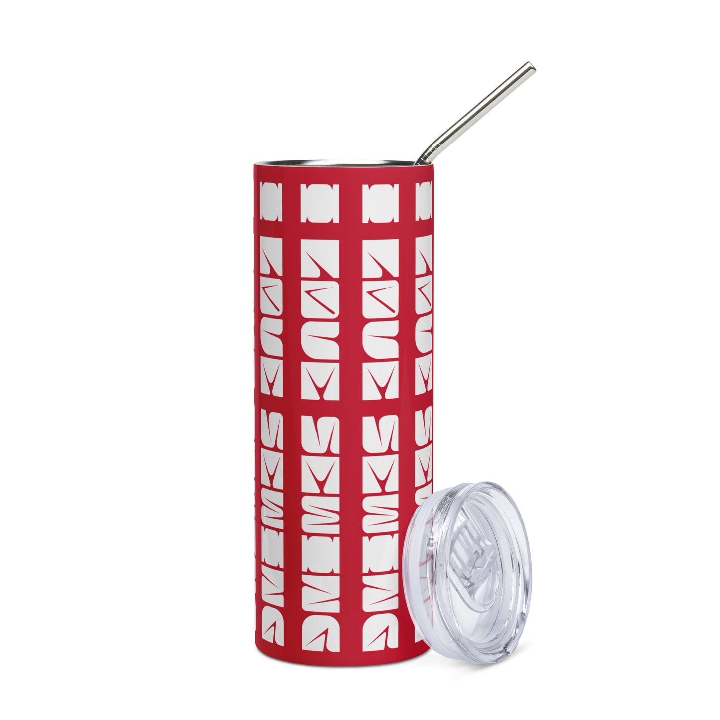 Red Tumbler  with "I love sewing" design, the perfect gift for people who sew