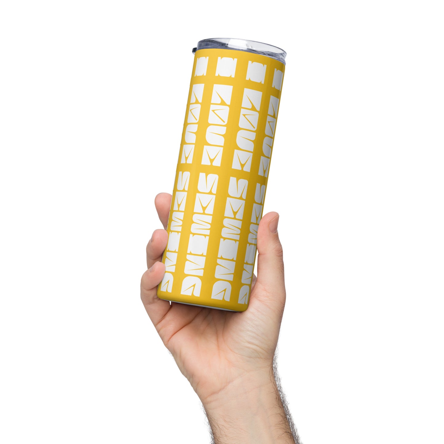 Yellow Tumbler  with "I love sewing" design, the perfect gift for people who sew