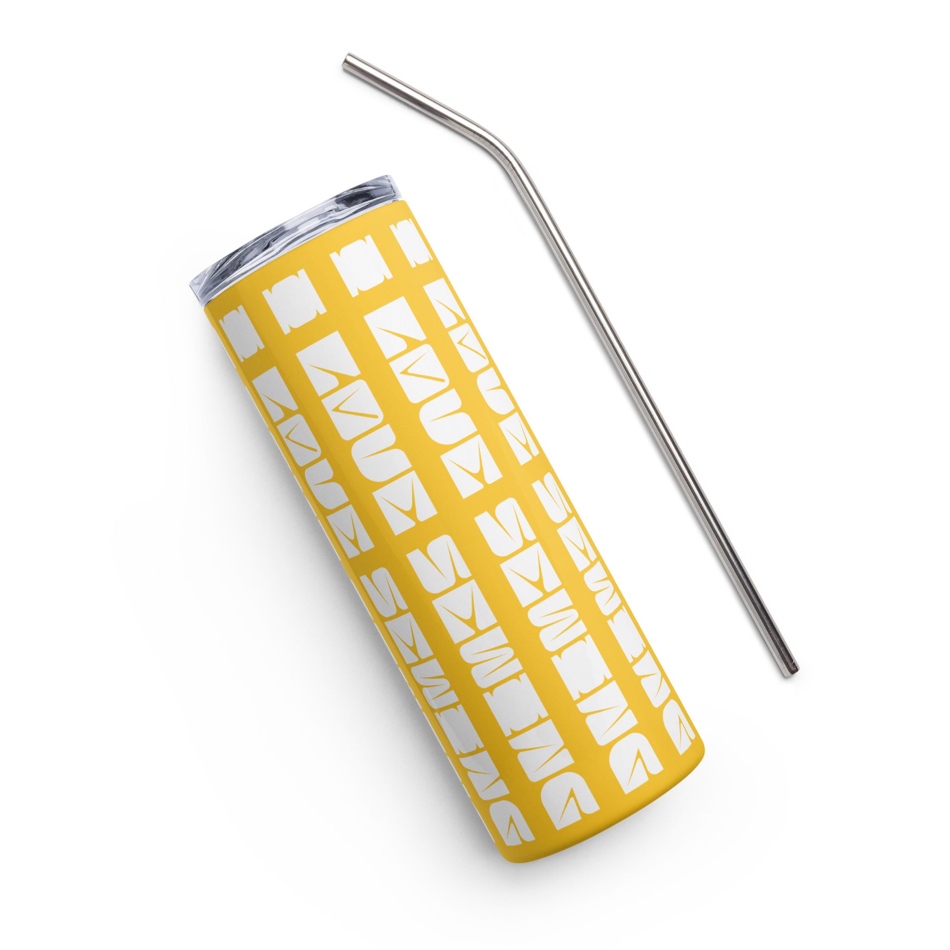 Yellow Tumbler  with "I love sewing" design, the perfect gift for people who sew