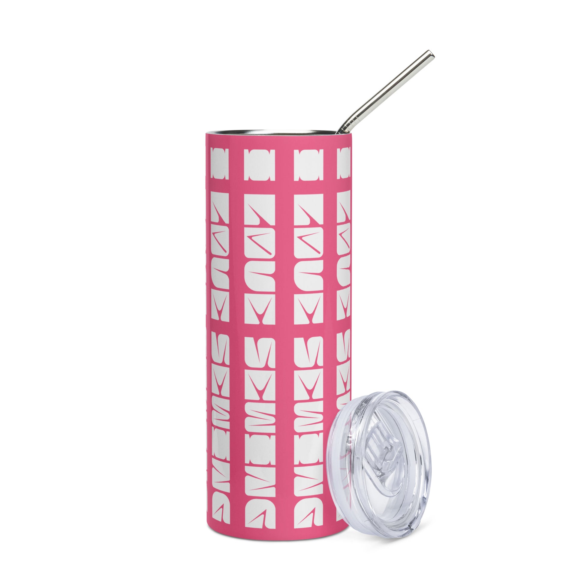 Pink Tumbler  with "I love sewing" design, the perfect gift for people who sew