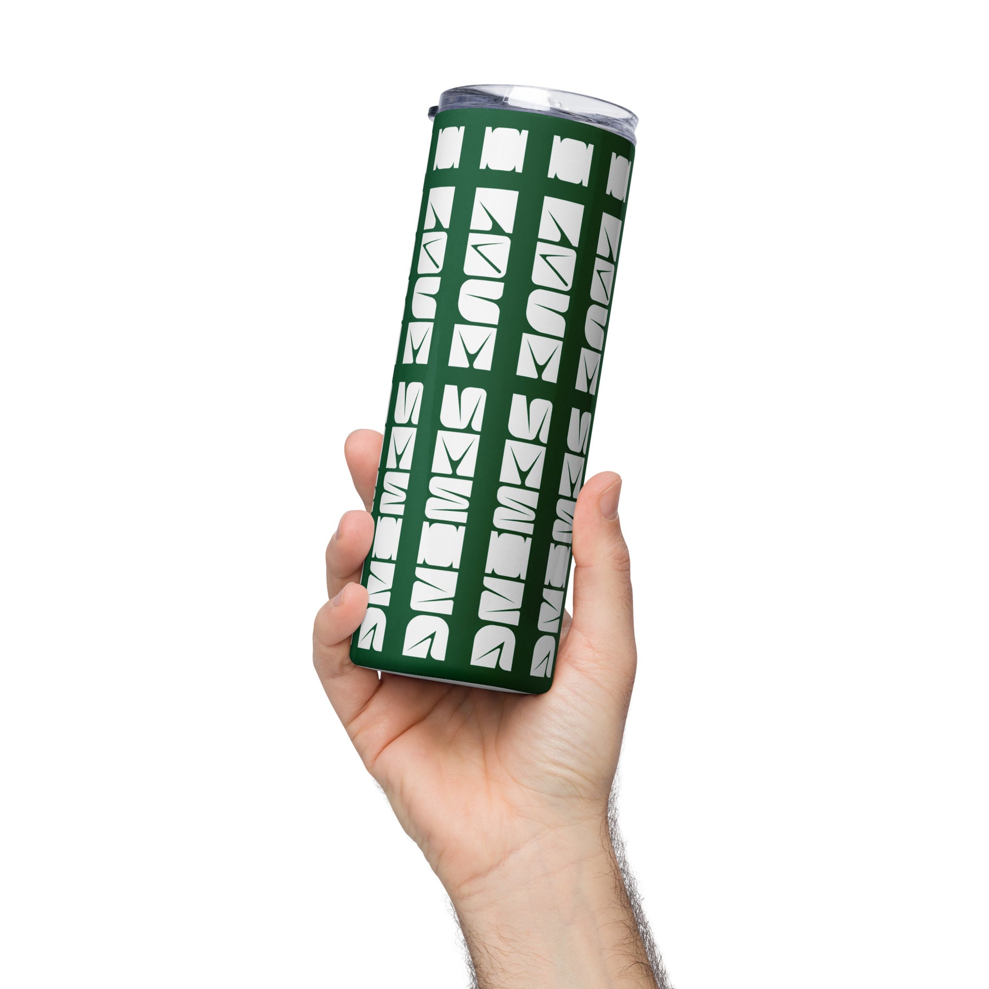 Green Tumbler  with "I love sewing" design, the perfect gift for people who sew