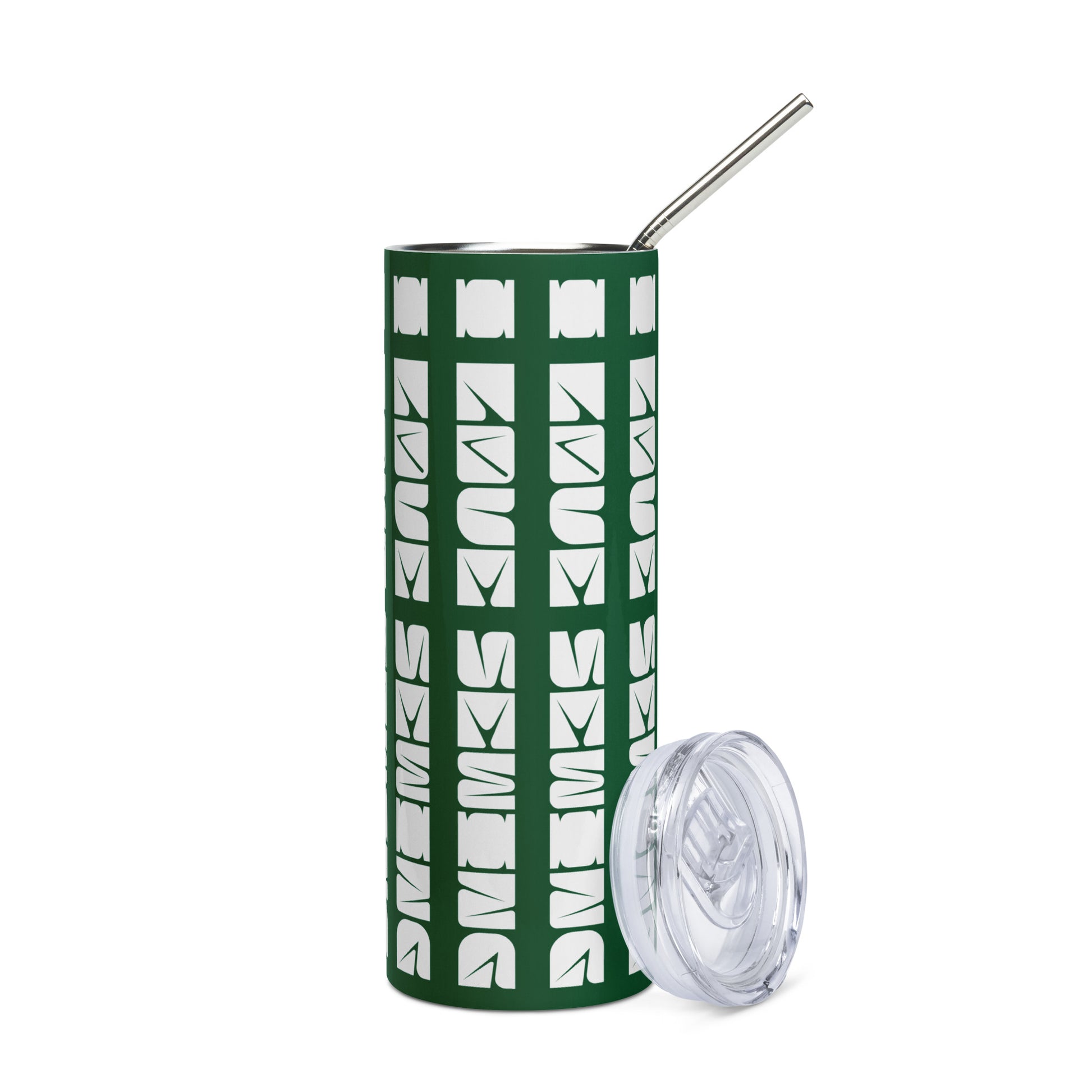 Green Tumbler  with "I love sewing" design, the perfect gift for people who sew