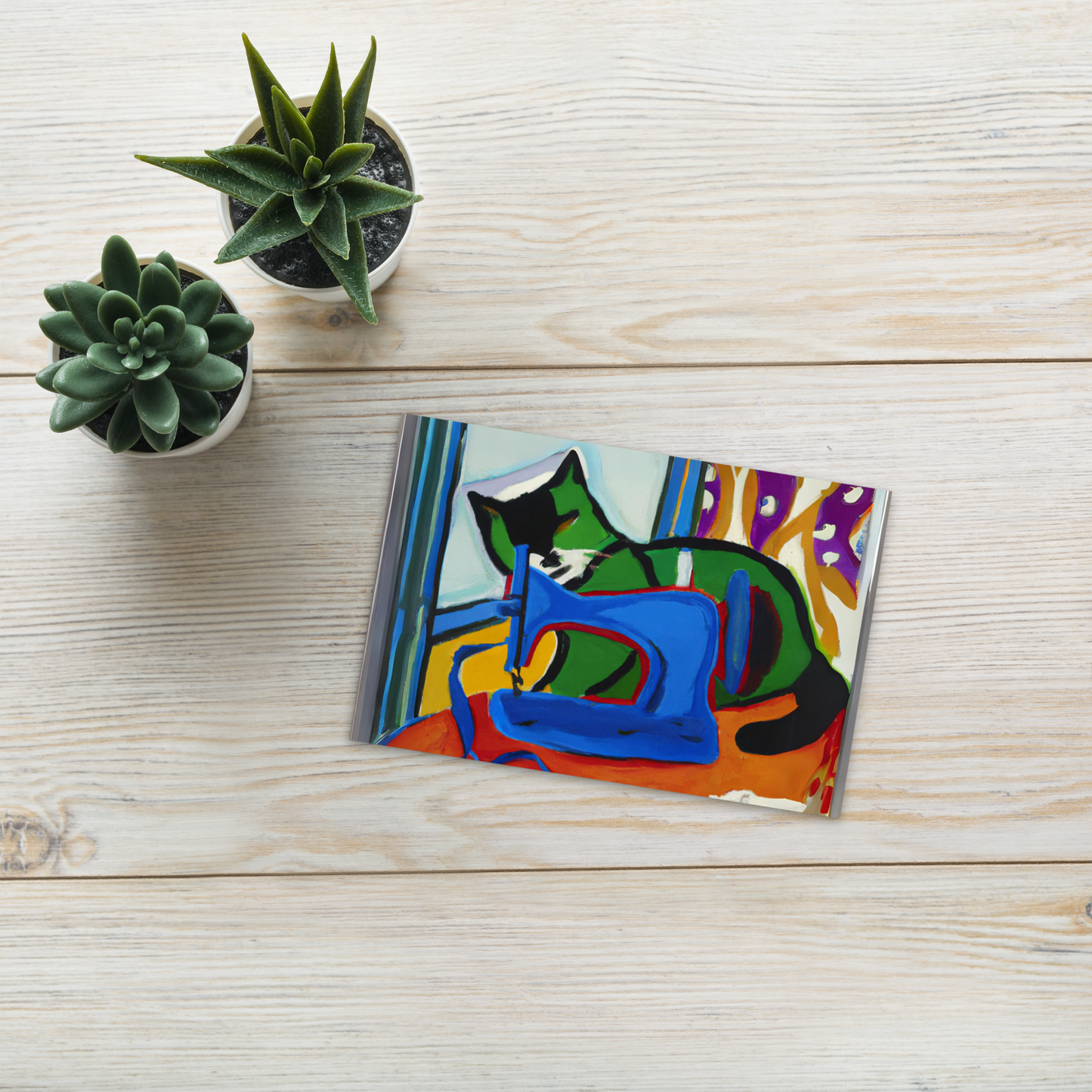 Post Card with "Sewing Cat" design - The Perfect addition to a gift or a thoughtful written note to a friend.