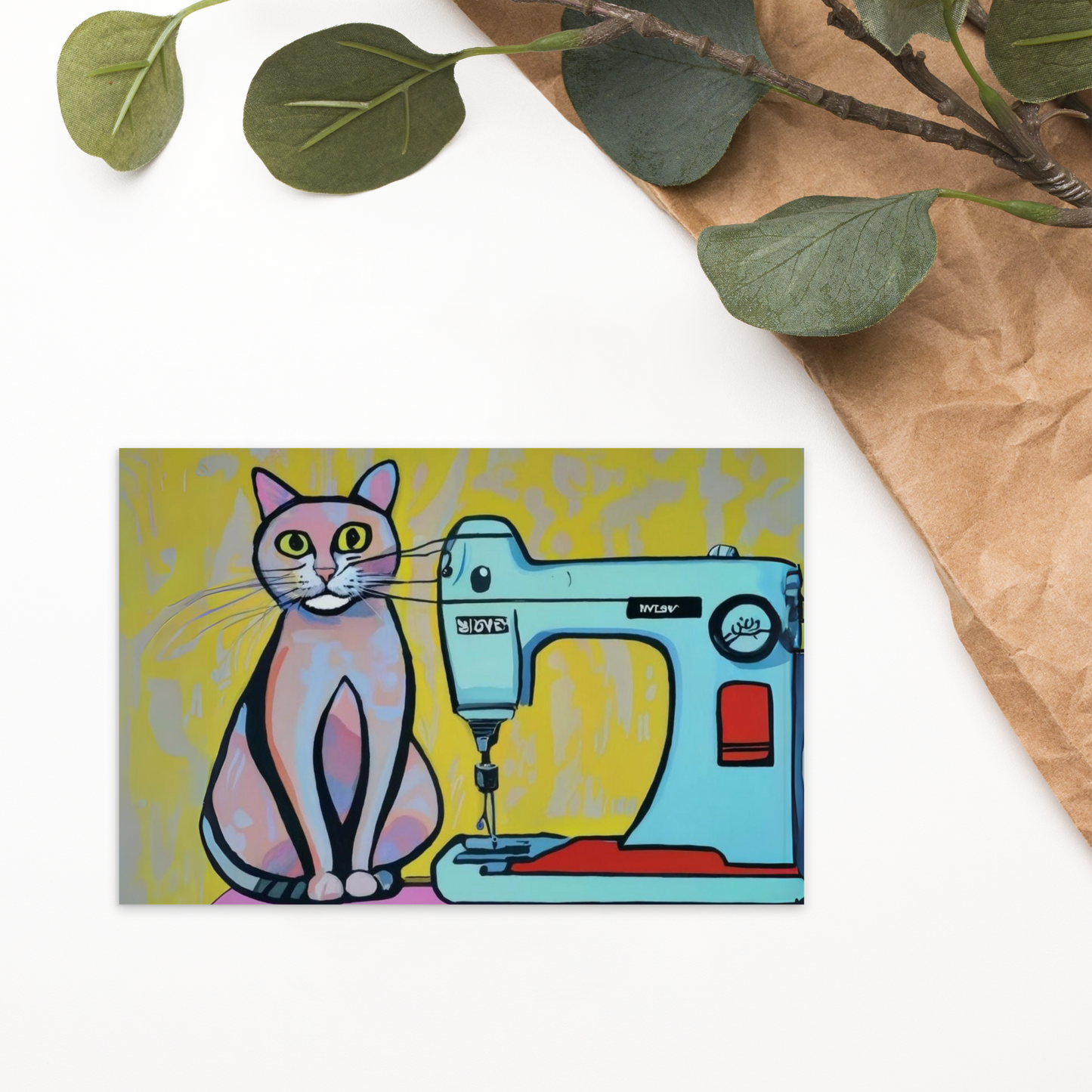 Sewing Cats 8 Postcard