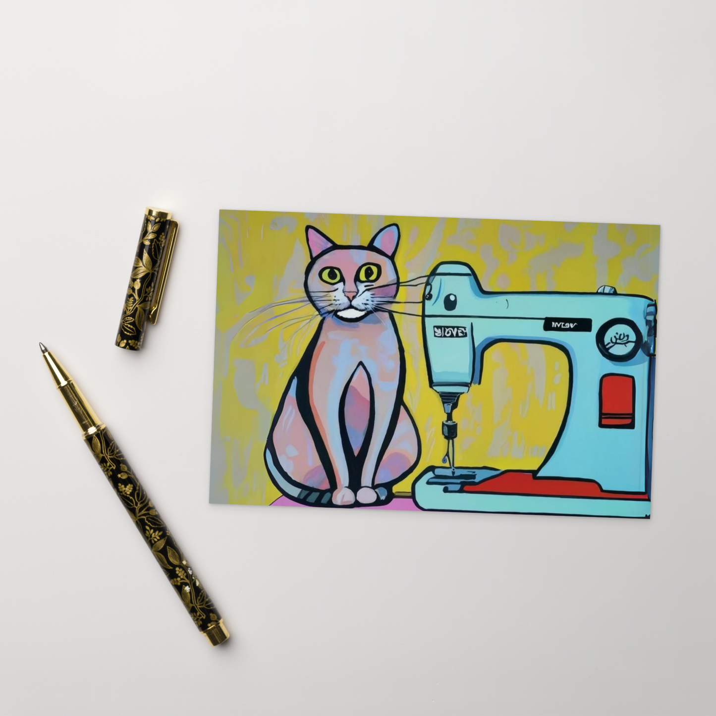 Sewing Cats 8 Postcard